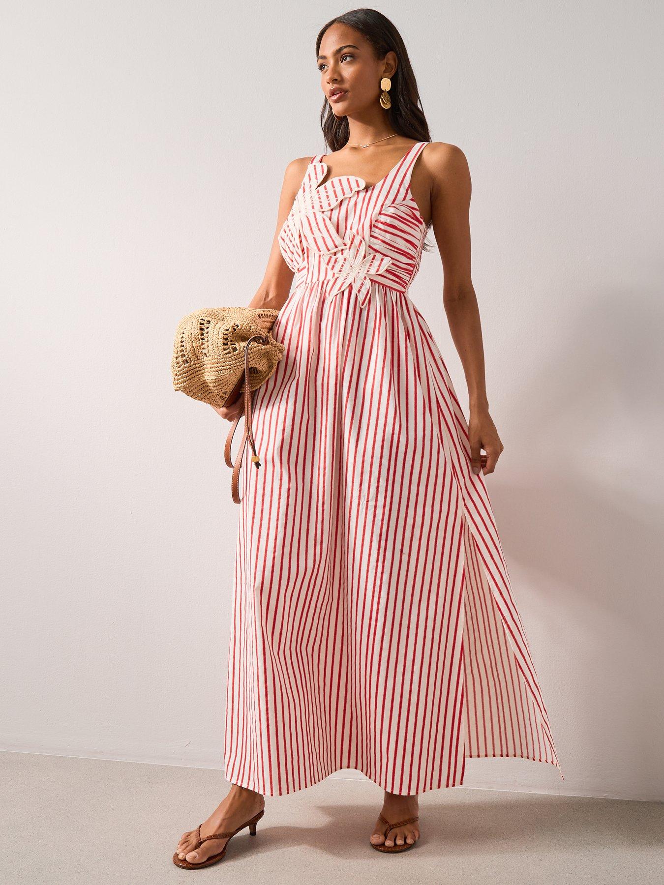 Image 6 of 7 of The Very Collection Floral Stripe Maxi Dress