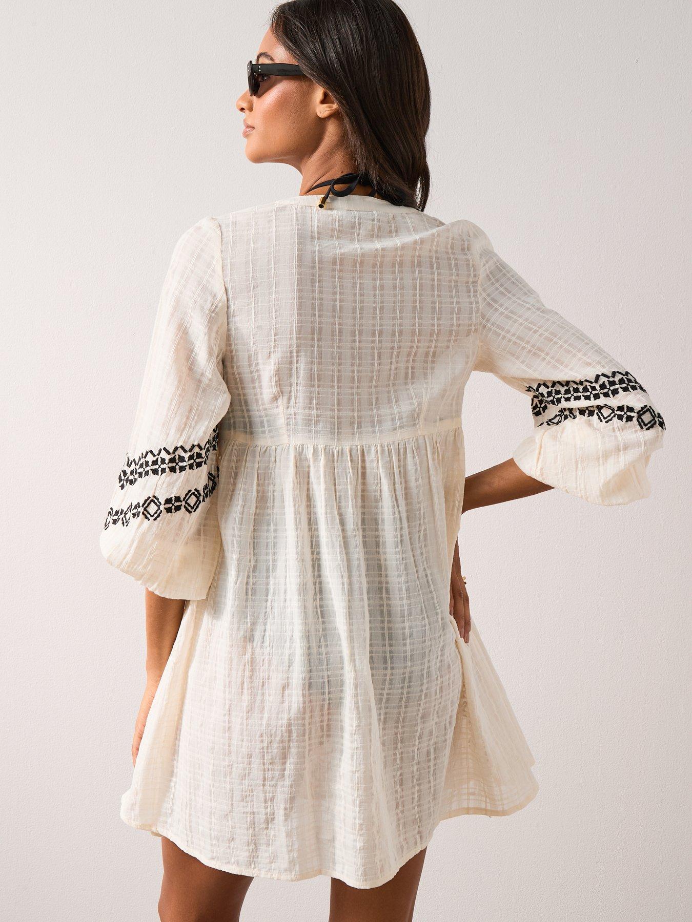 the-very-collection-embroidered-bead-mini-beach-dress-blackstillFront