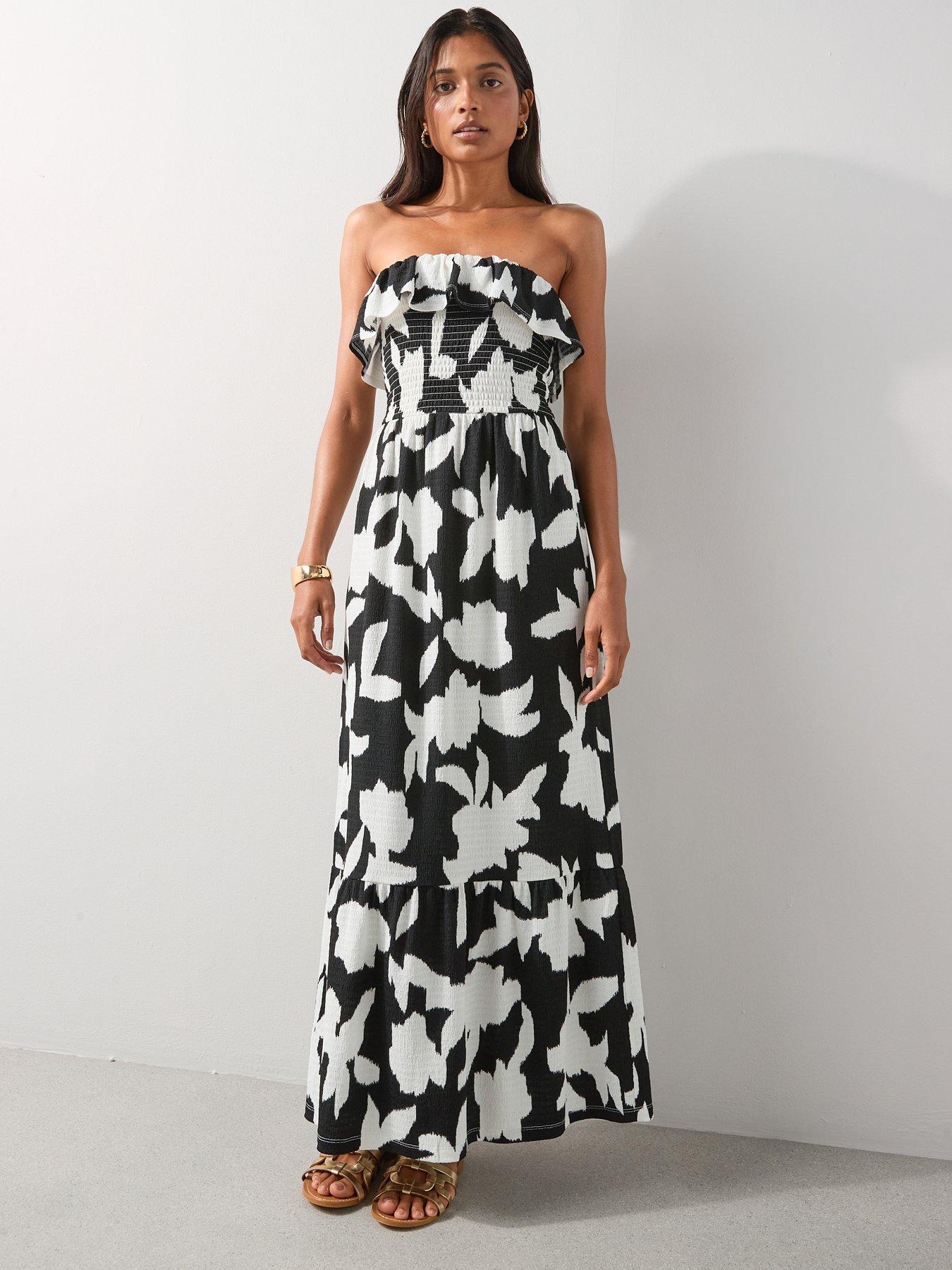 The Very Collection Mix  &  Match Halter Shirred Bandeau Maxi Dress - Black