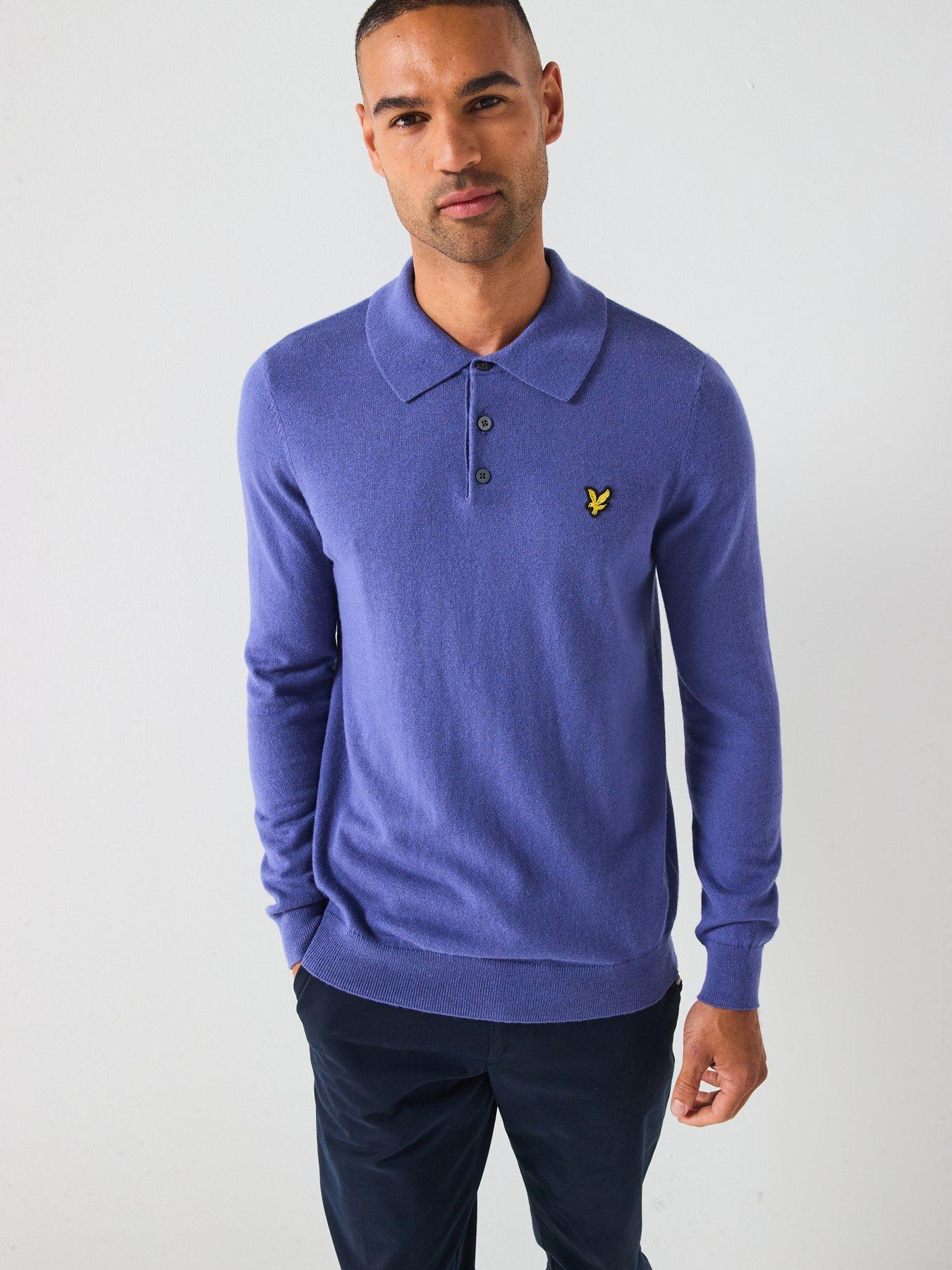 lyle-scott-cotton-merino-long-sleeve-knitted-polo-dark-blue