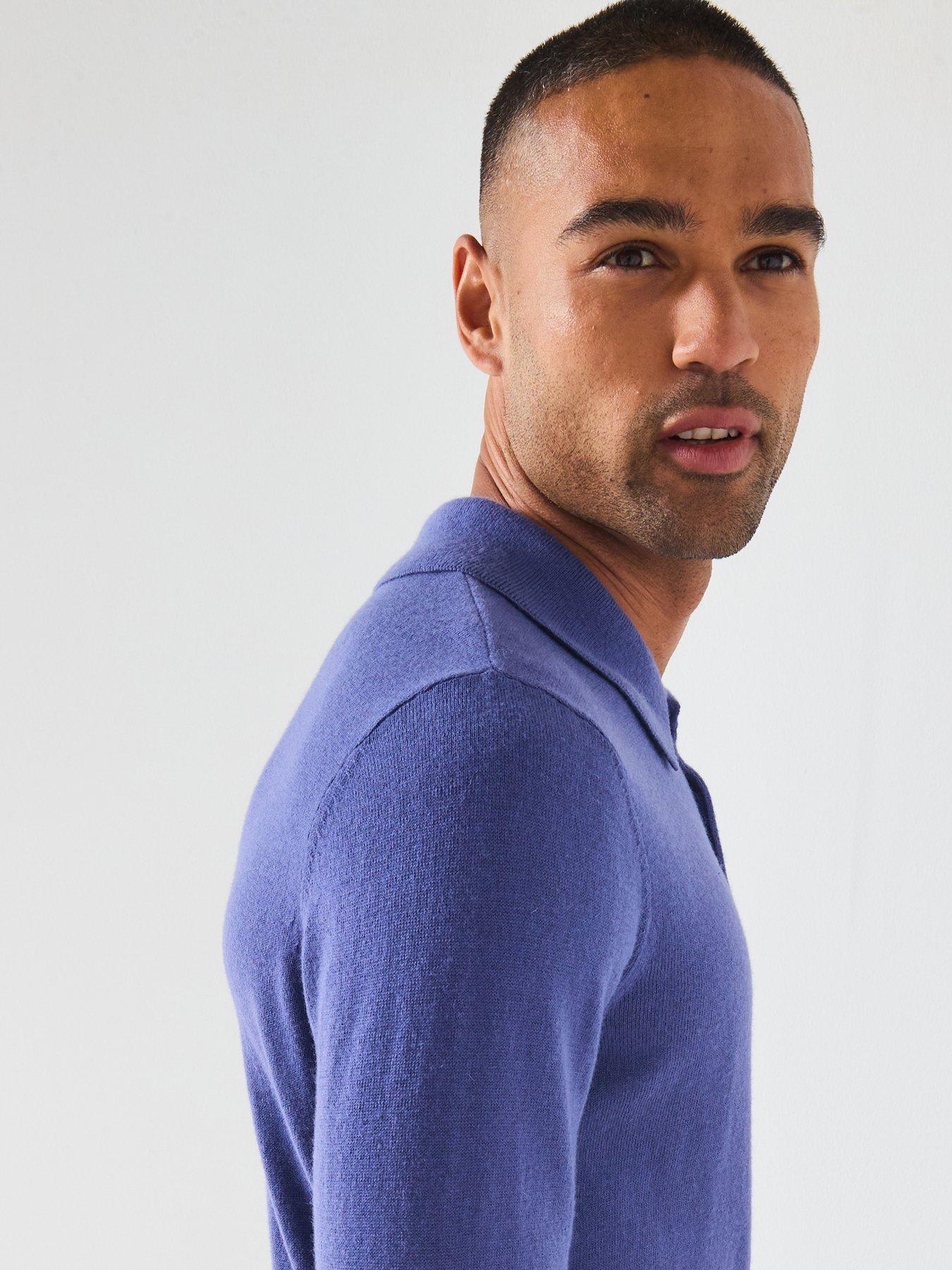 lyle-scott-cotton-merino-long-sleeve-knitted-polo-dark-bluedetail