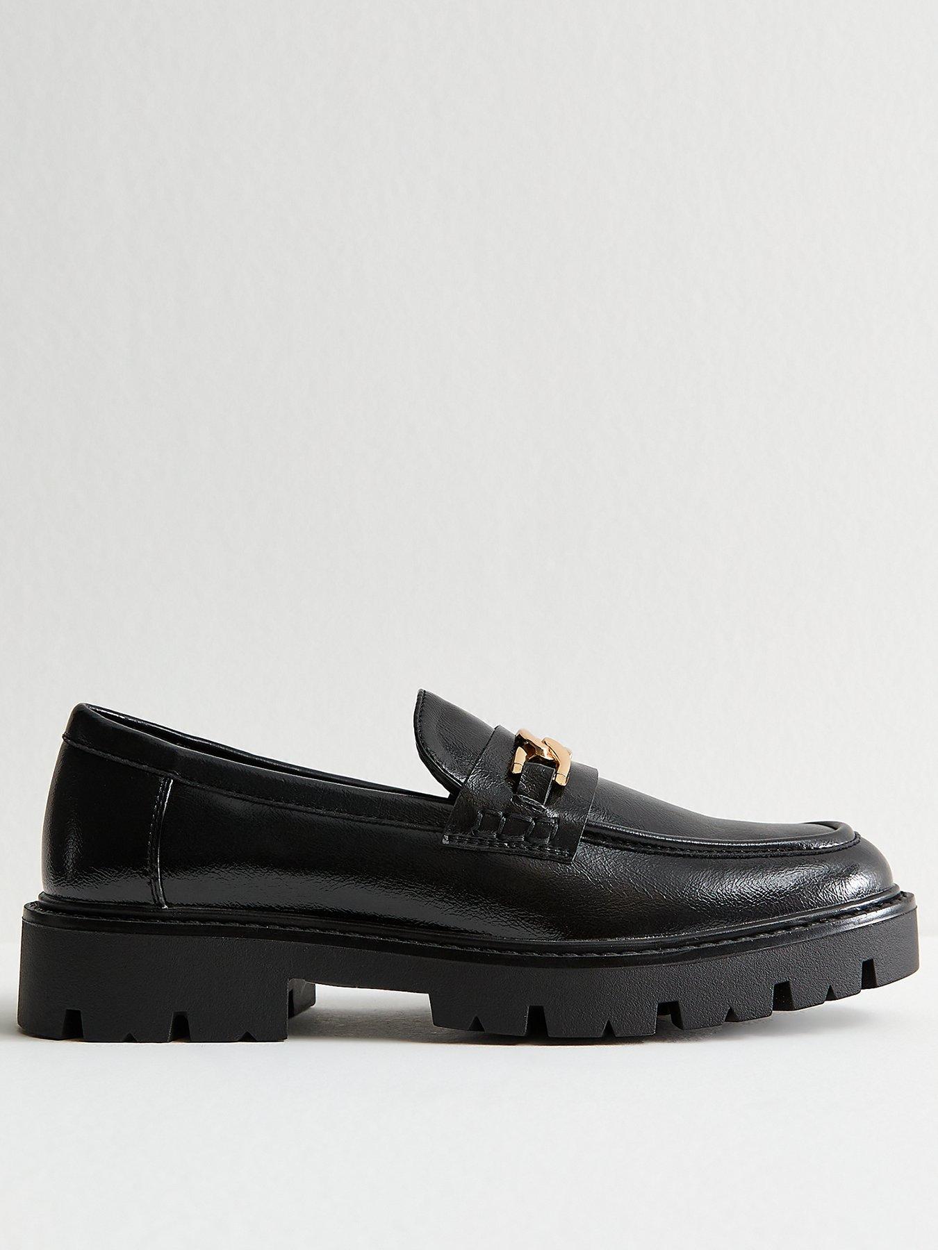 new-look-black-faux-leather-chain-link-chunky-loafer