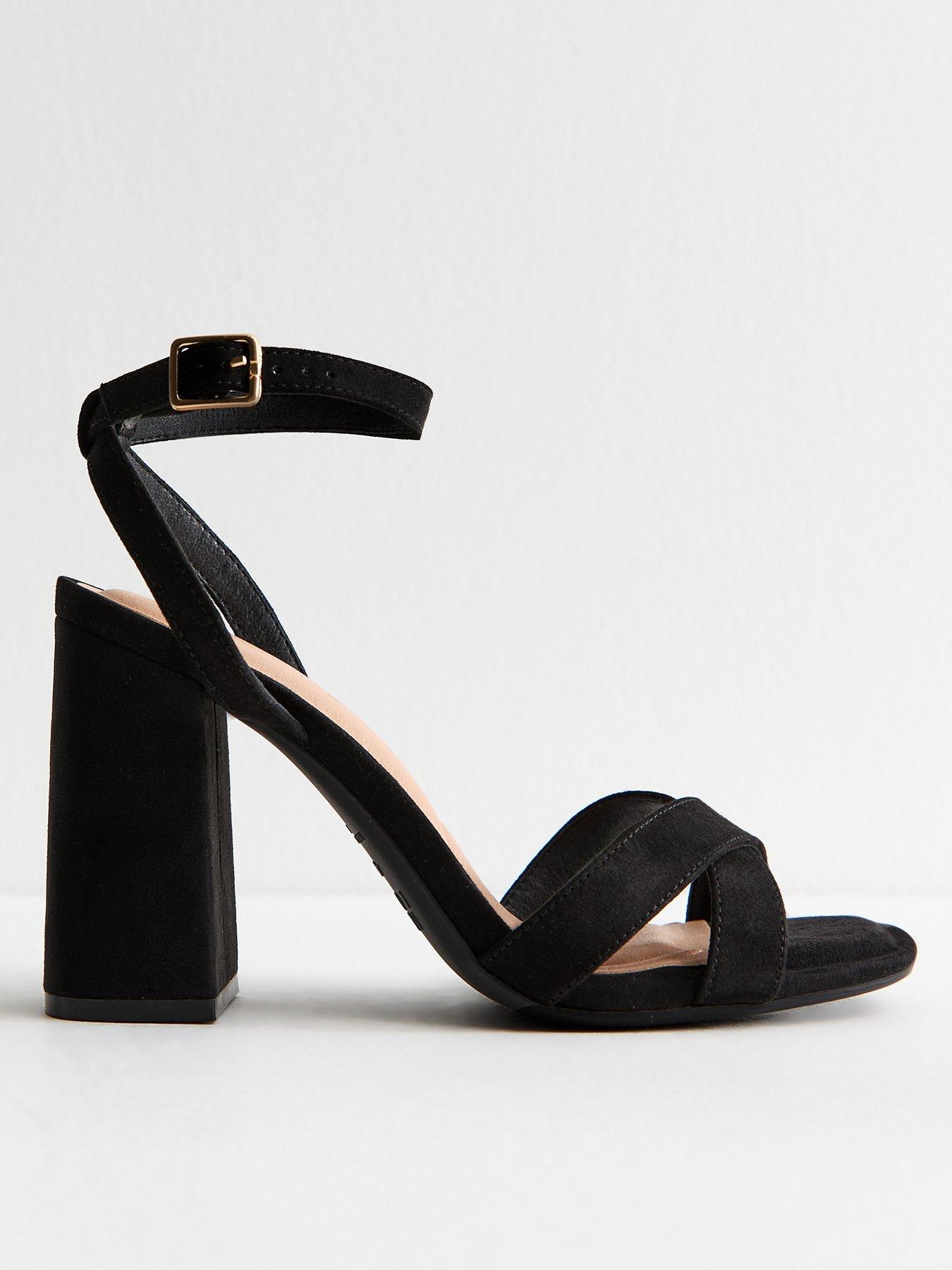 New Look Faux Suede Sandals - Black