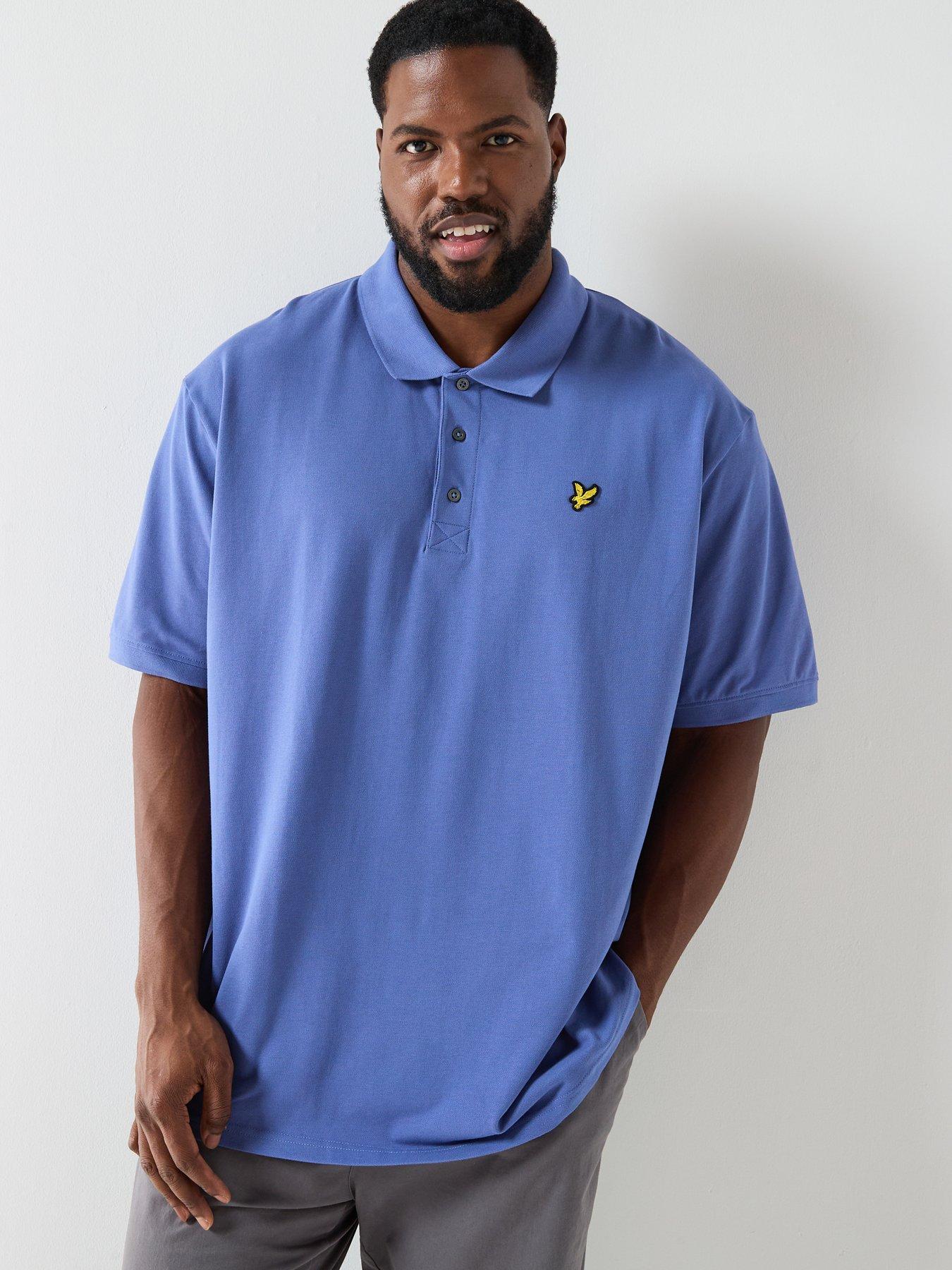 lyle-scott-big-and-tall-plain-polo-shirt-bluefront