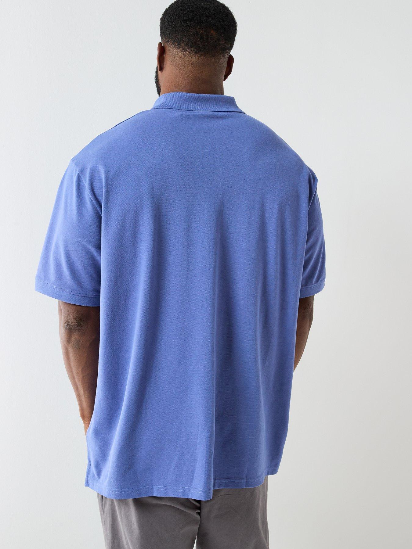 lyle-scott-big-and-tall-plain-polo-shirt-bluestillFront