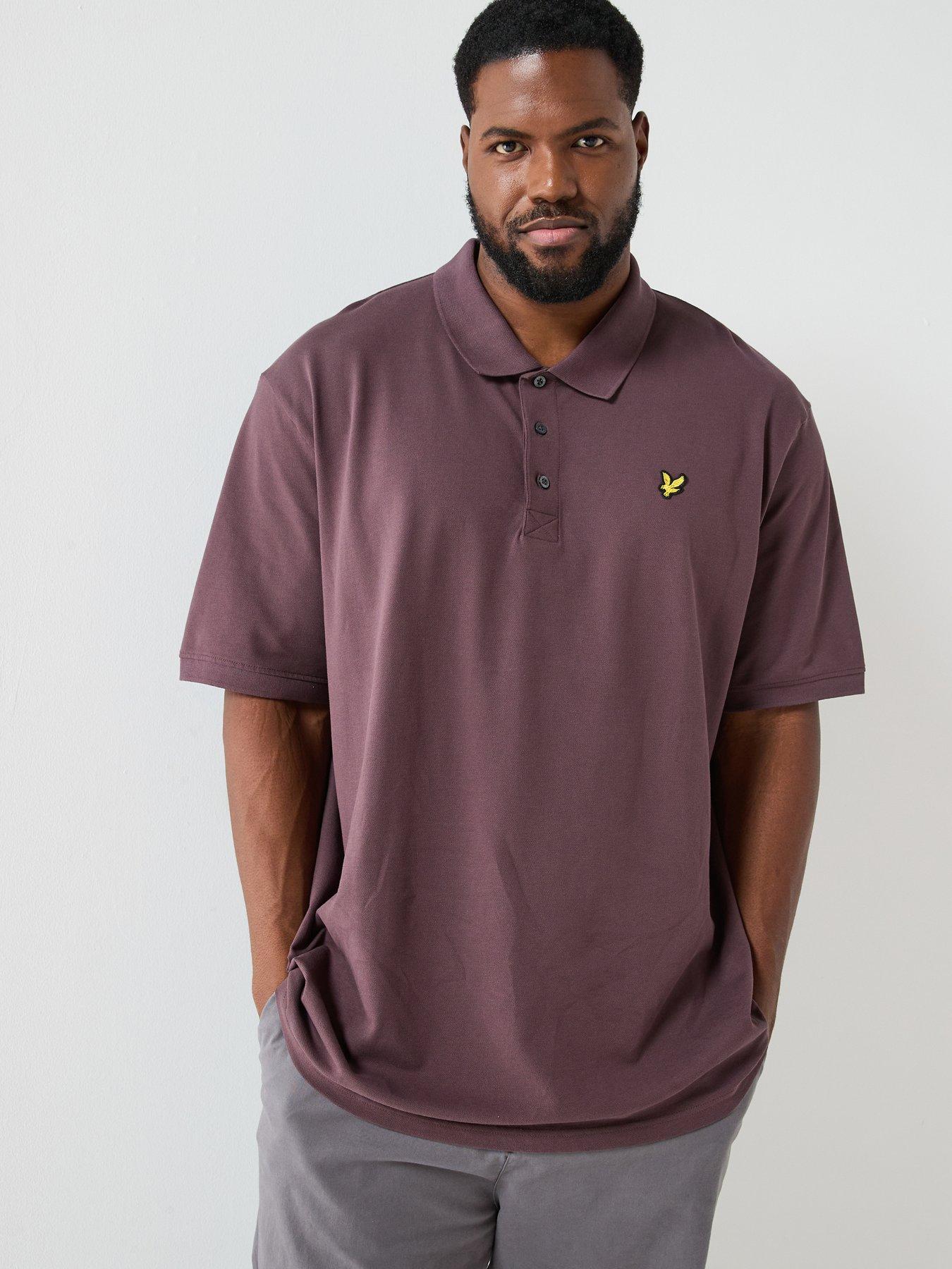 lyle-scott-big-and-tall-plain-polo-shirt--brown