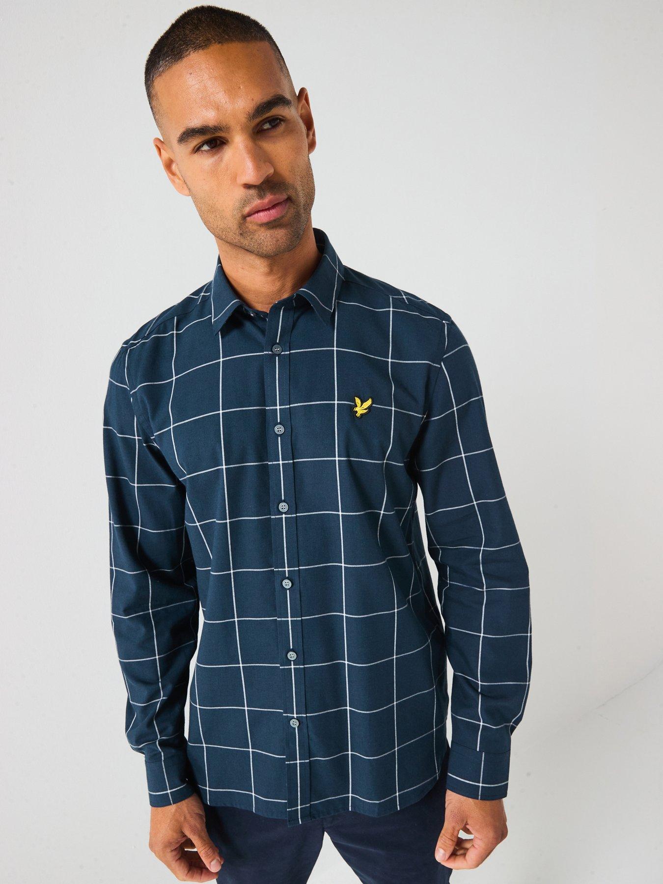 lyle-scott-window-pane-check-shirt--navyfront