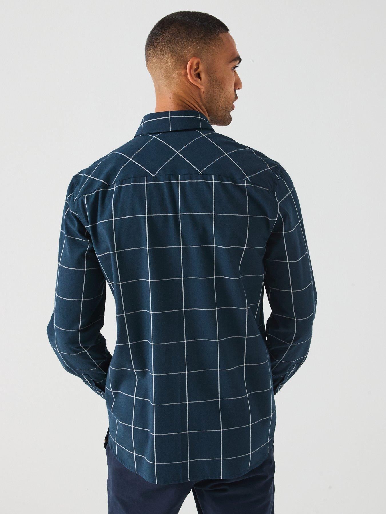lyle-scott-window-pane-check-shirt--navystillFront