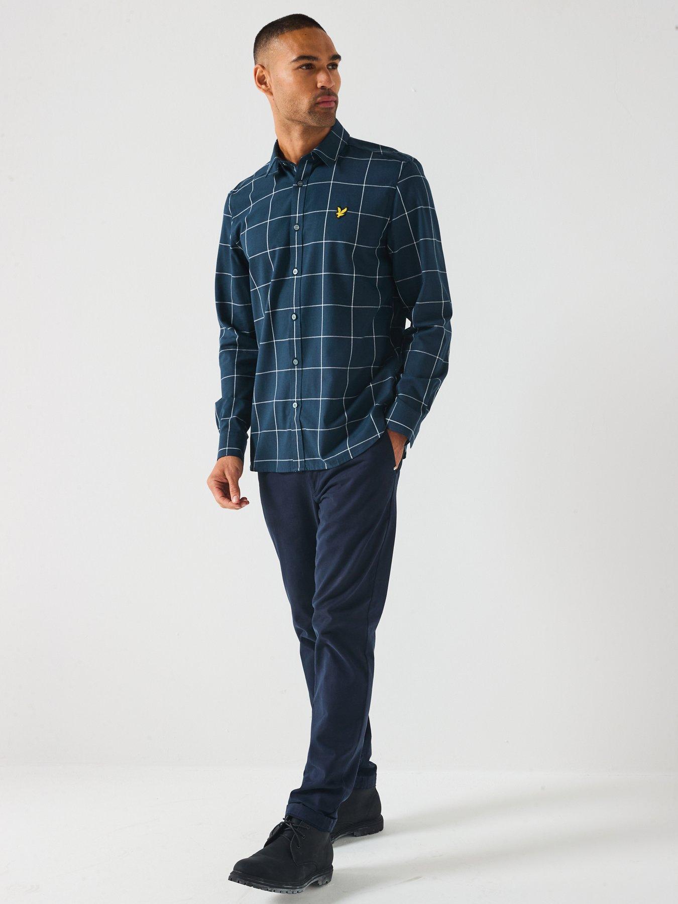 lyle-scott-window-pane-check-shirt--navyback