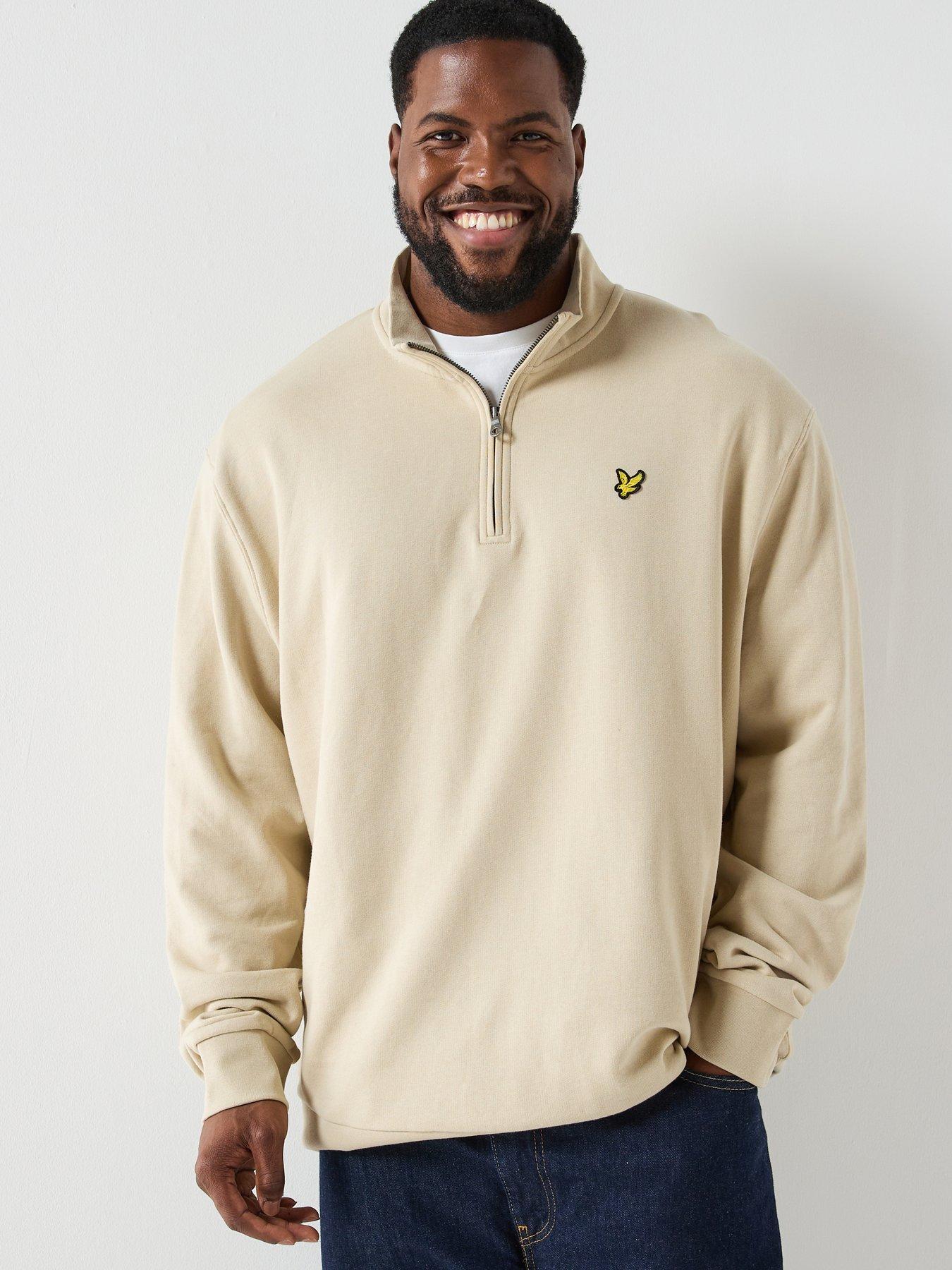 lyle-scott-big-and-tall-loopback-quarter-zip-jumper-grey