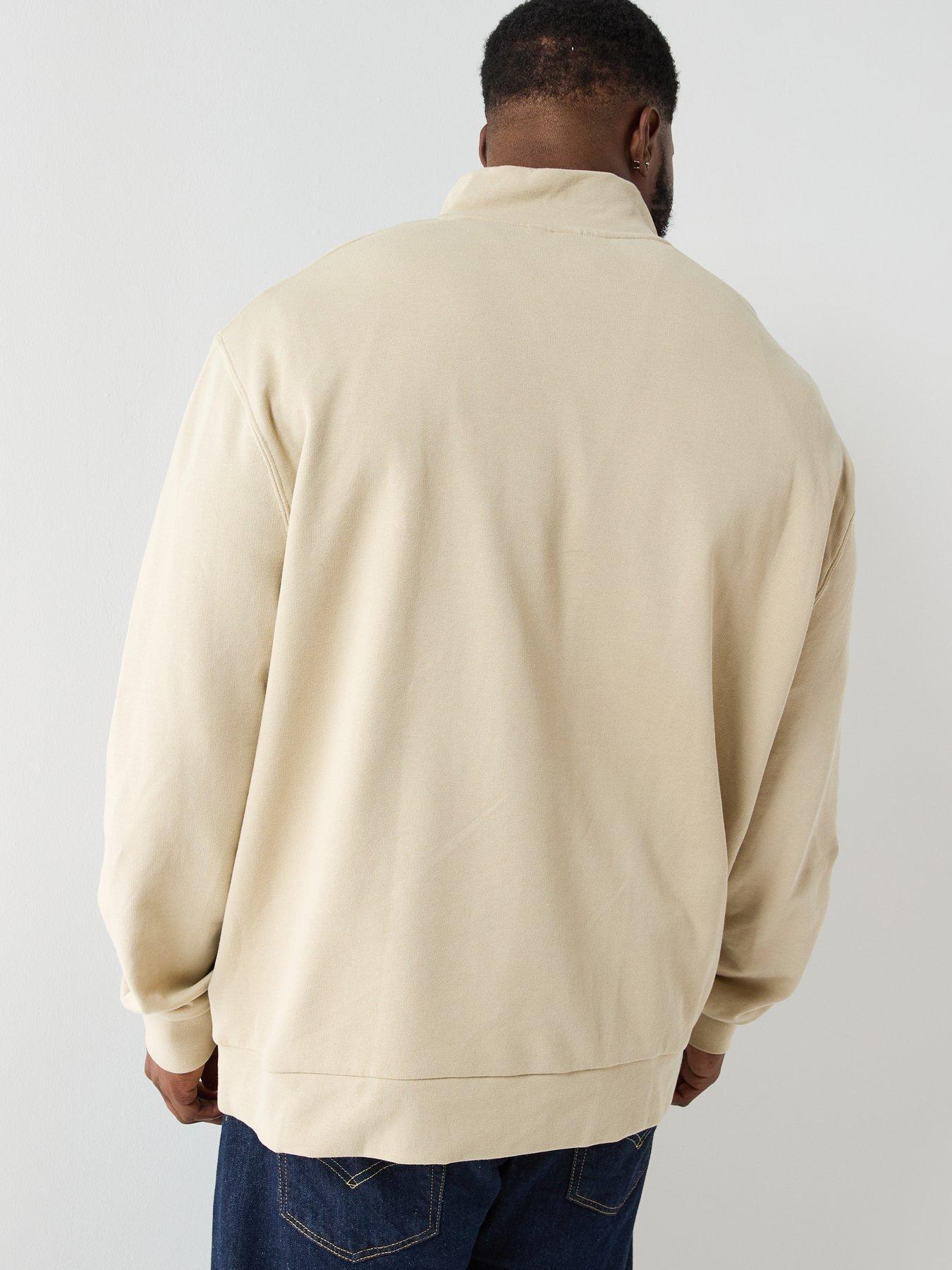 lyle-scott-big-and-tall-loopback-quarter-zip-jumper-greystillFront