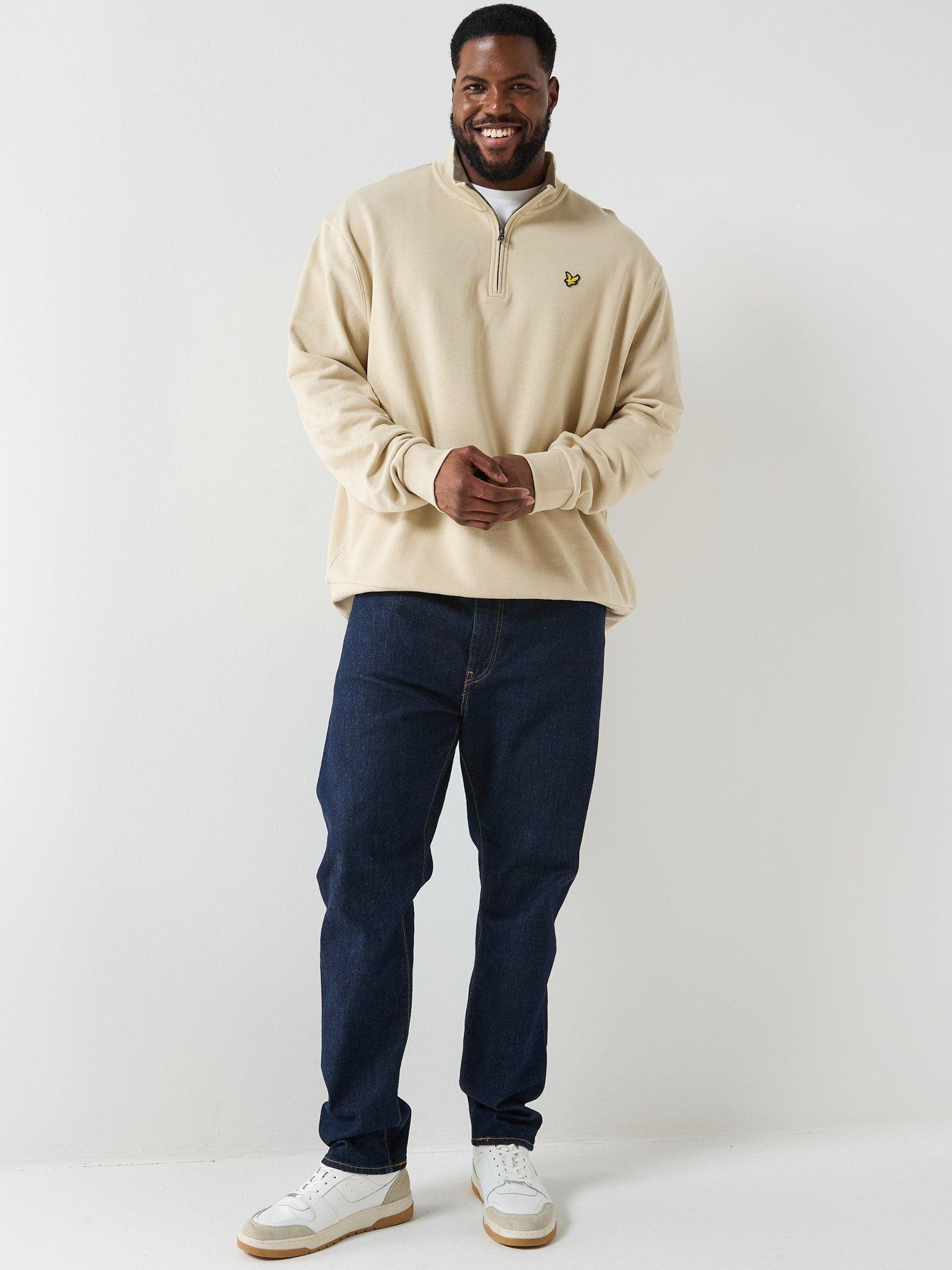 lyle-scott-big-and-tall-loopback-quarter-zip-jumper-greyback