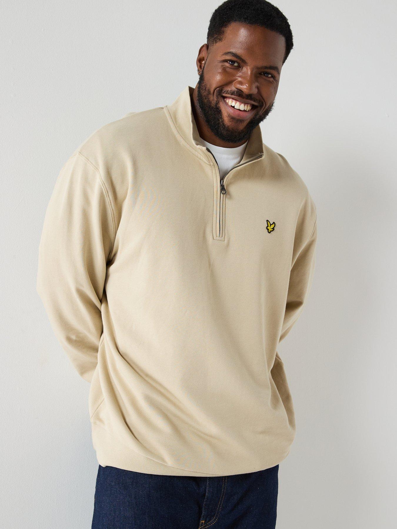 lyle-scott-big-and-tall-loopback-quarter-zip-jumper-greydetail
