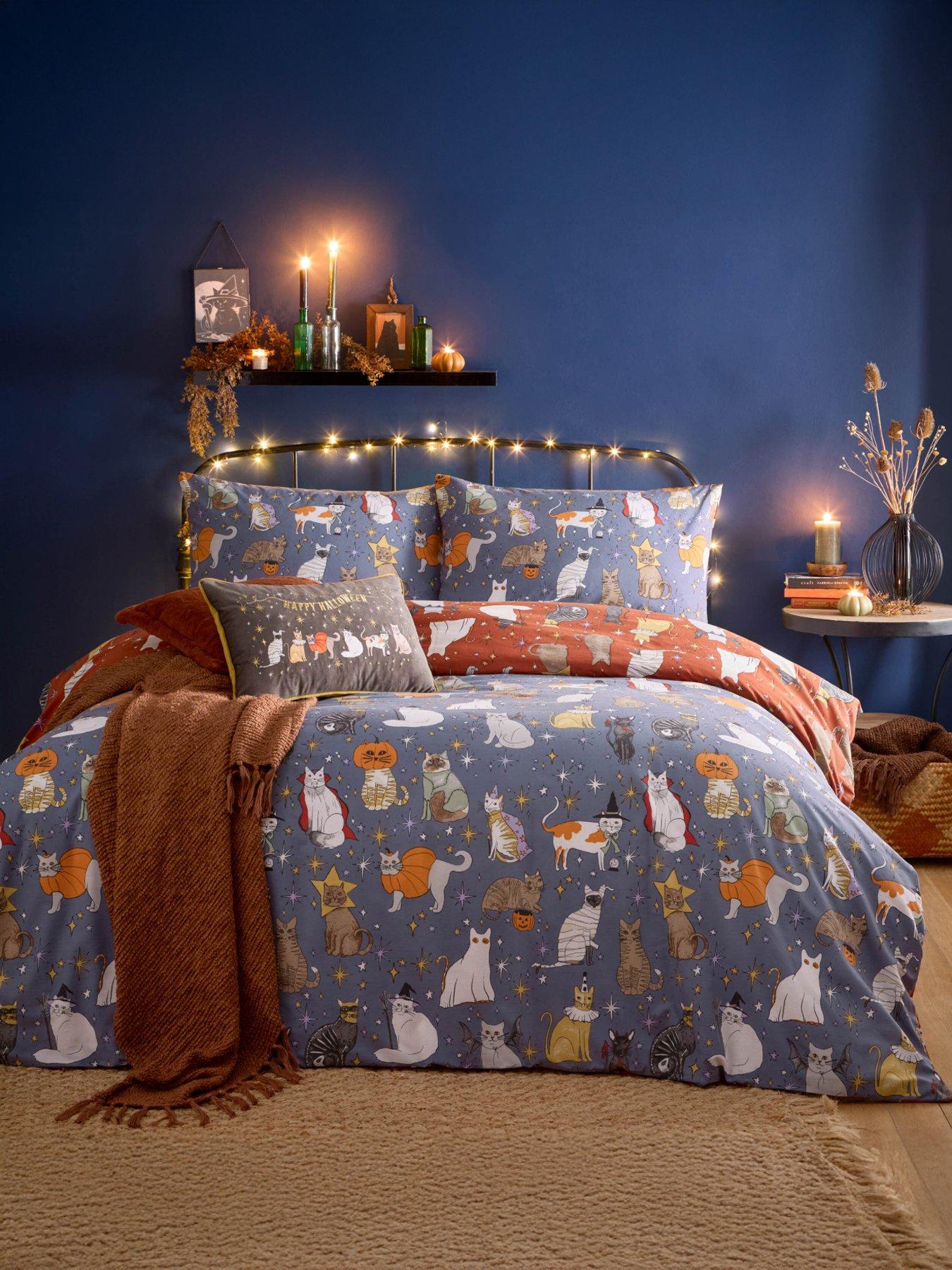 undefined Halloween Pawty Super King Size Duvet Set Multi