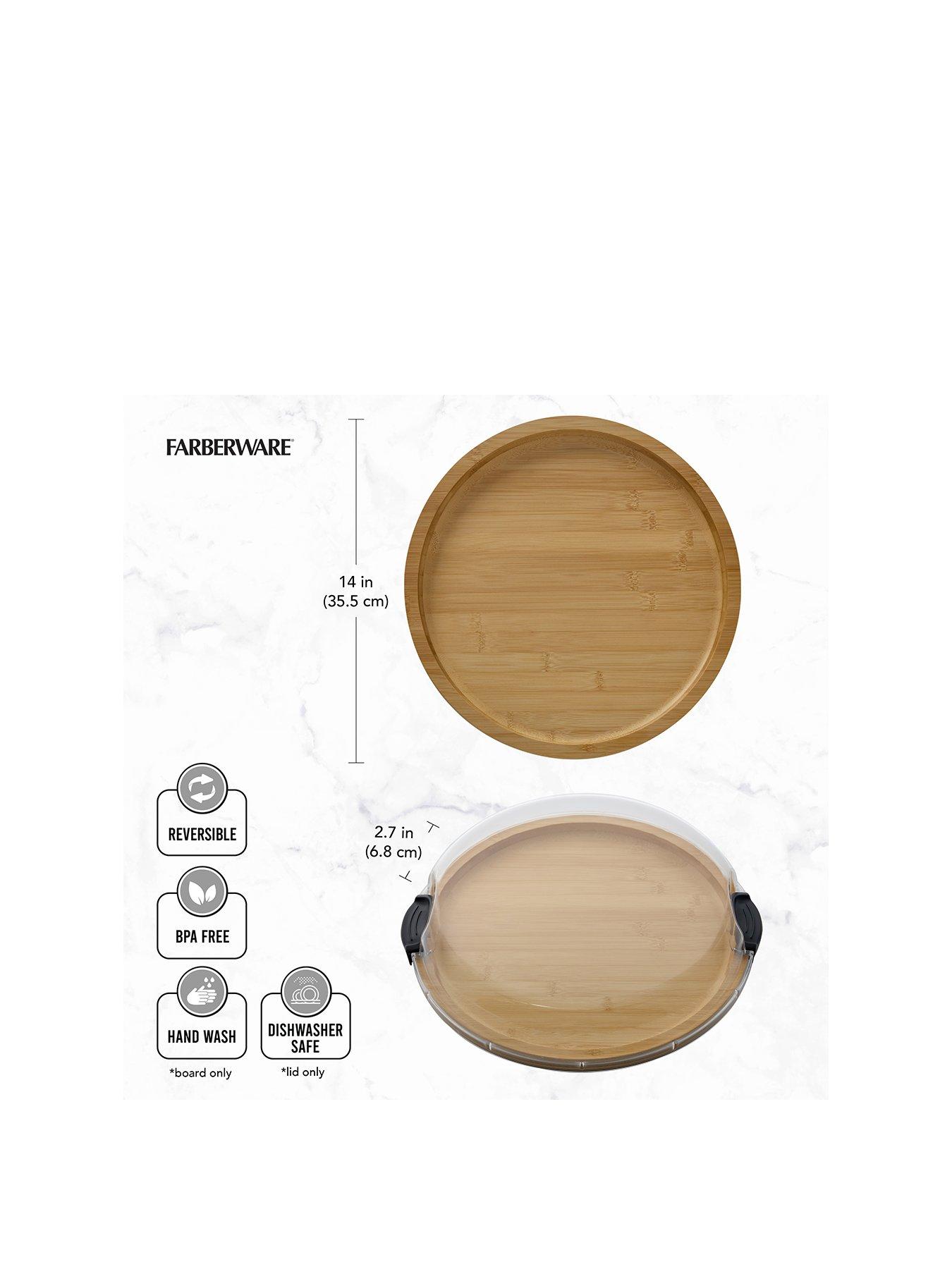 Image 2 of 7 of Faberware Round Build-a-Board Bamboo Snack Serving Board with Locking Lid, 35.5cm
