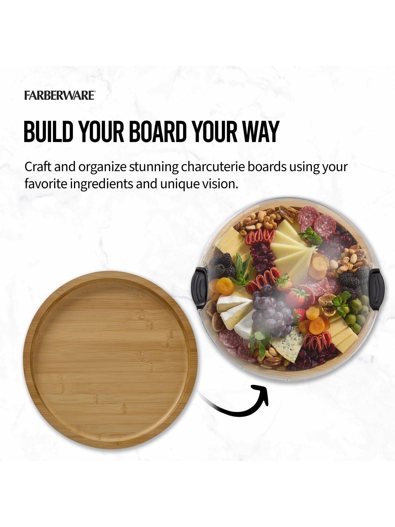 Image 4 of 7 of Faberware Round Build-a-Board Bamboo Snack Serving Board with Locking Lid, 35.5cm