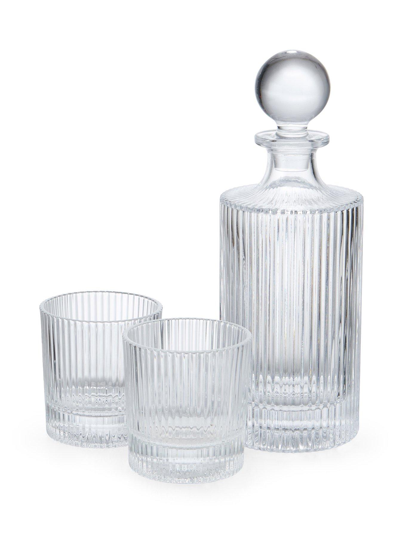 barcraft-decanter-set-750ml-ribbed-glassfront