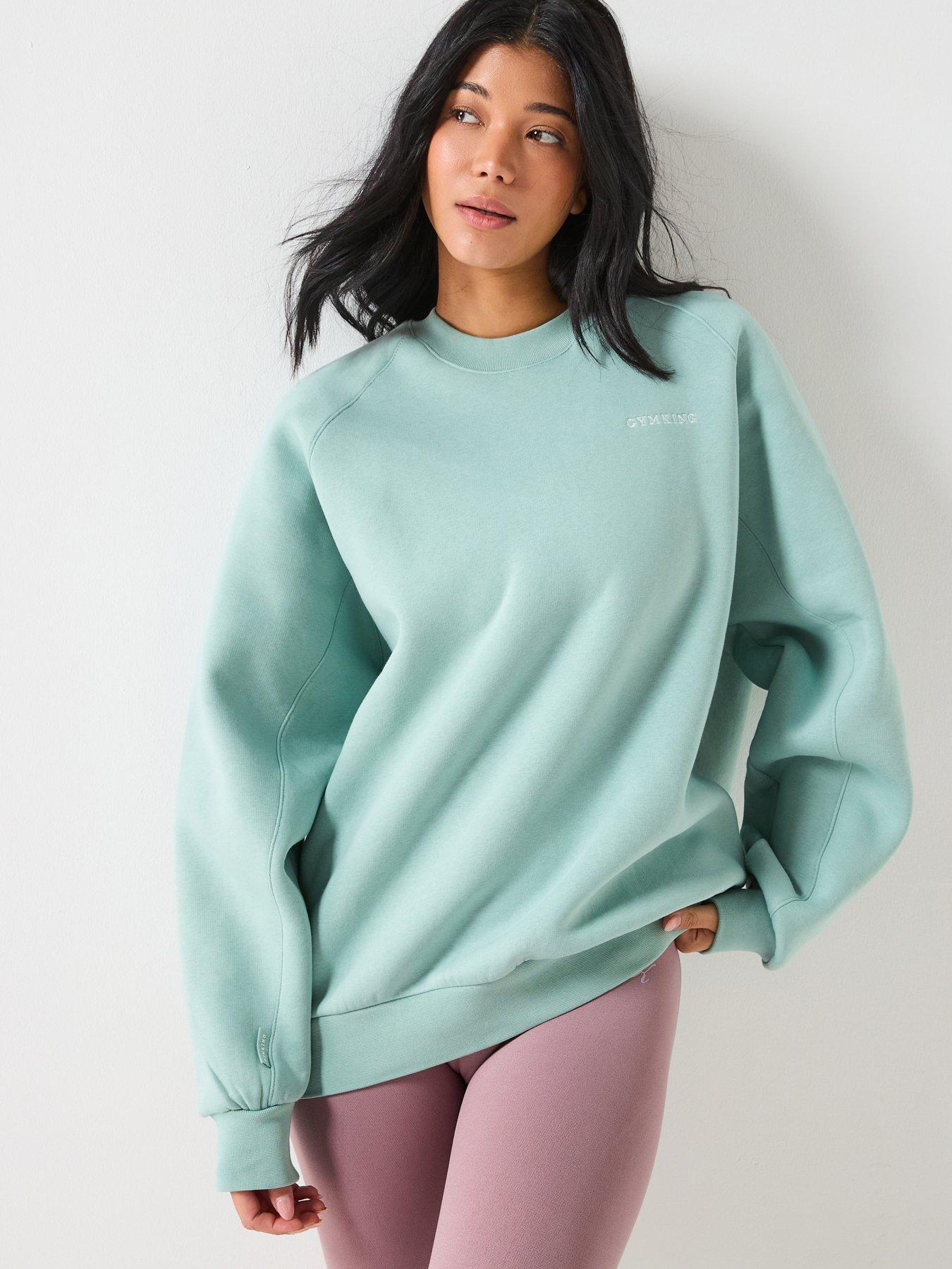 Gym King Womens 365 Raglan Sleeve Crew - Green