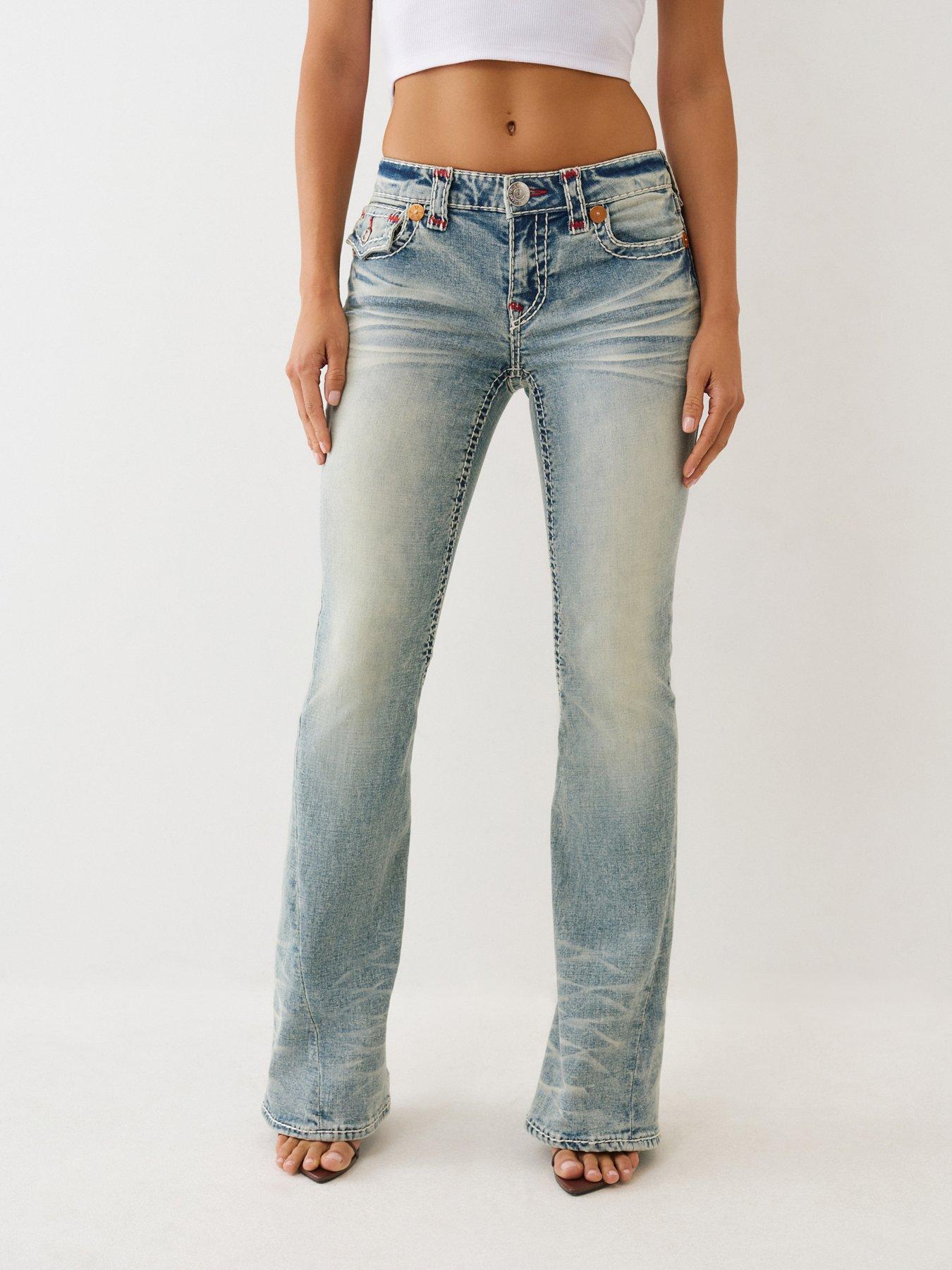 Image 1 of 6 of TRUE RELIGION Joey Low Rise Flared Jeans - Light Wash