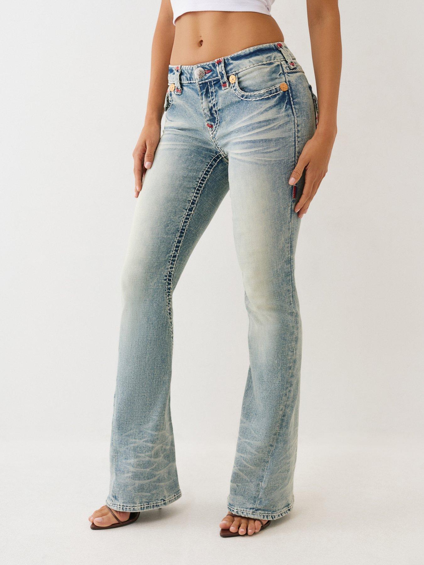 Image 4 of 6 of TRUE RELIGION Joey Low Rise Flared Jeans - Light Wash