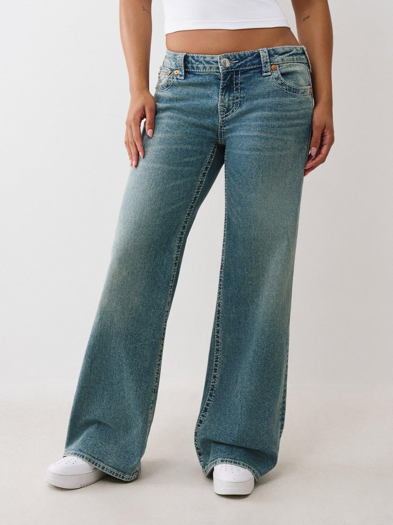 Image 1 of 6 of TRUE RELIGION Bobbi Low Rise Baggy Jeans - Dark Wash
