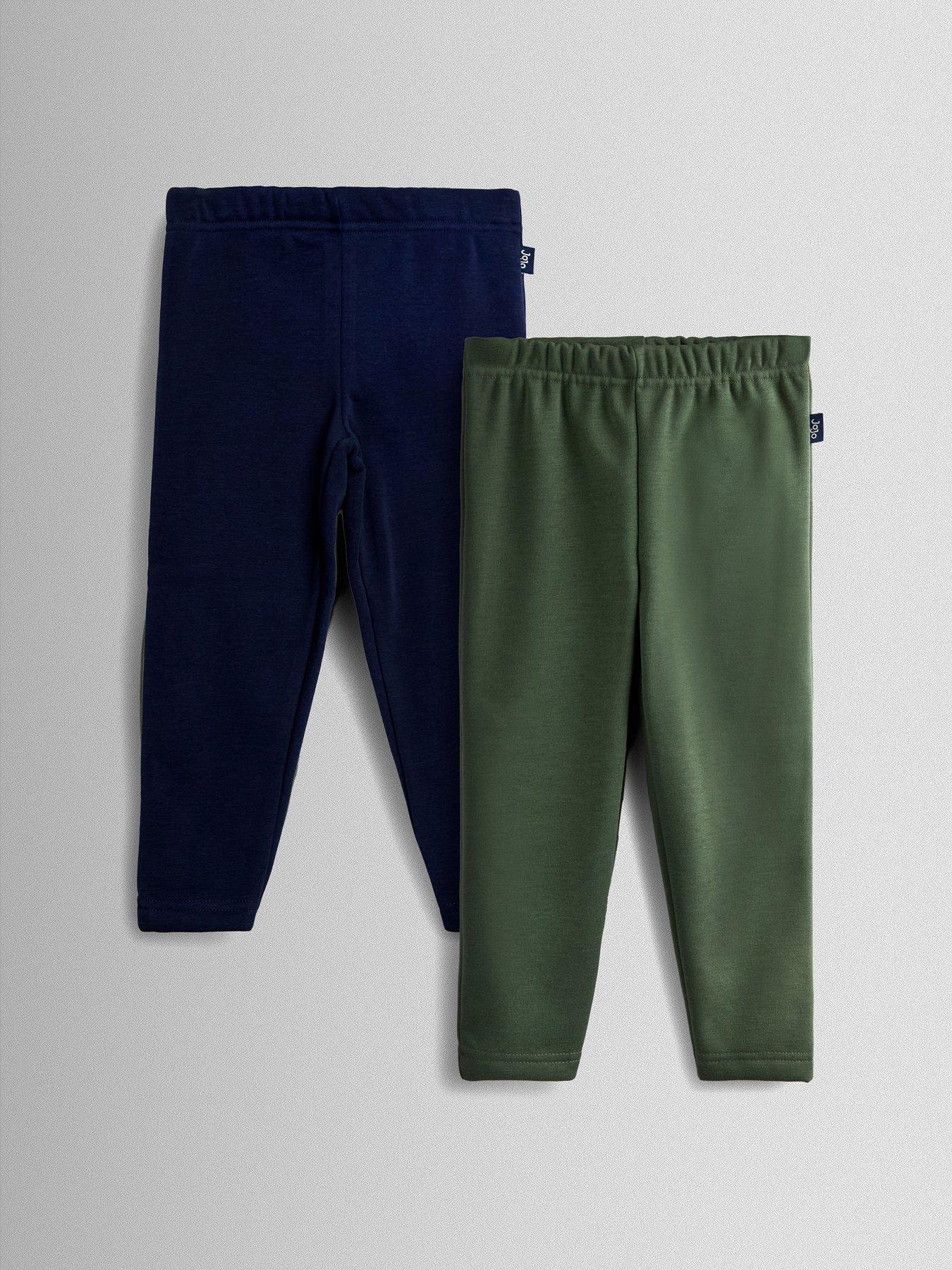 JoJo Maman Bebe Toddler Boys 2-Pack Fleece Lined Leggings - Green