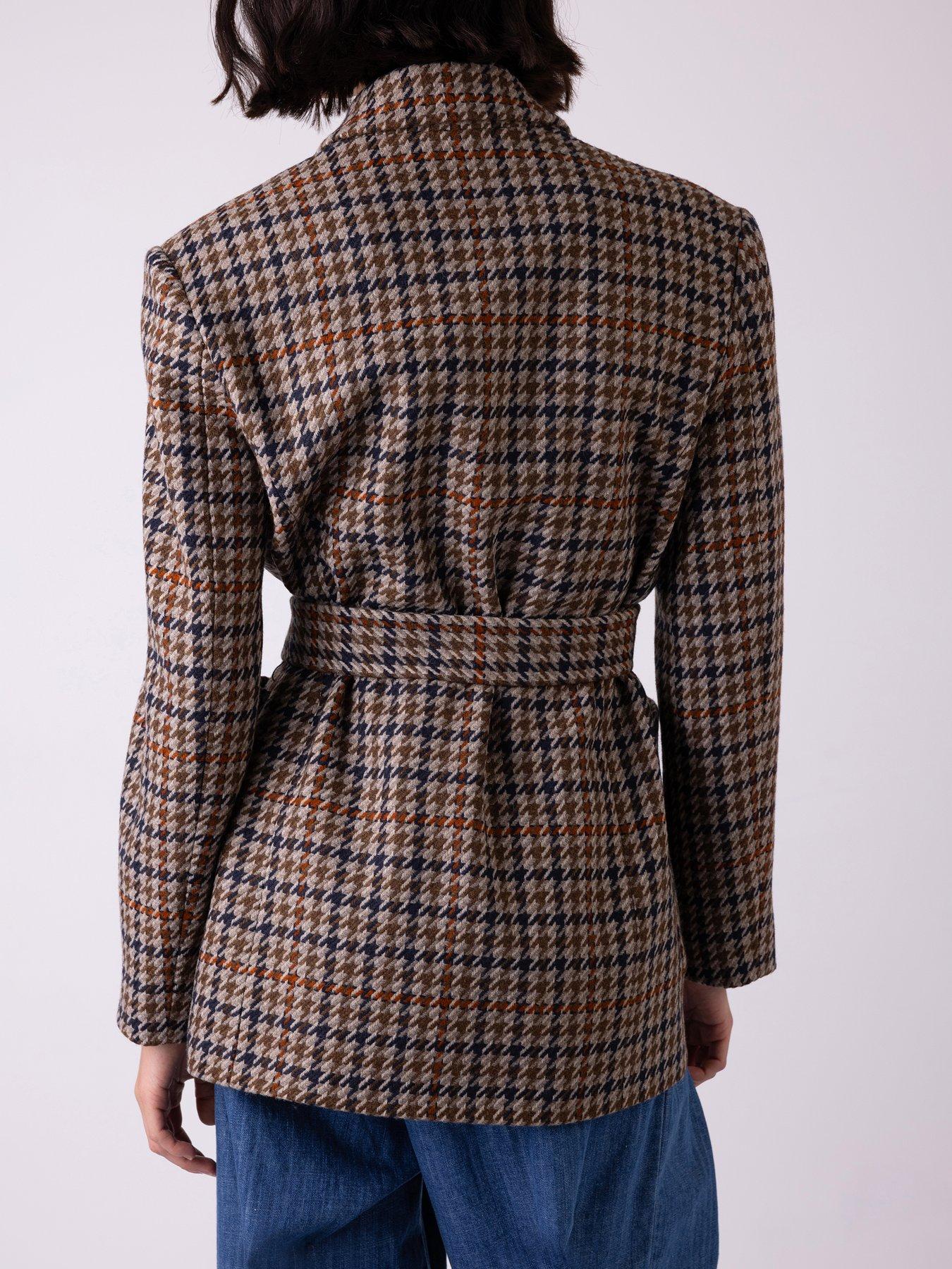 vivere-wilma-check-belted-blazer-brownstillFront