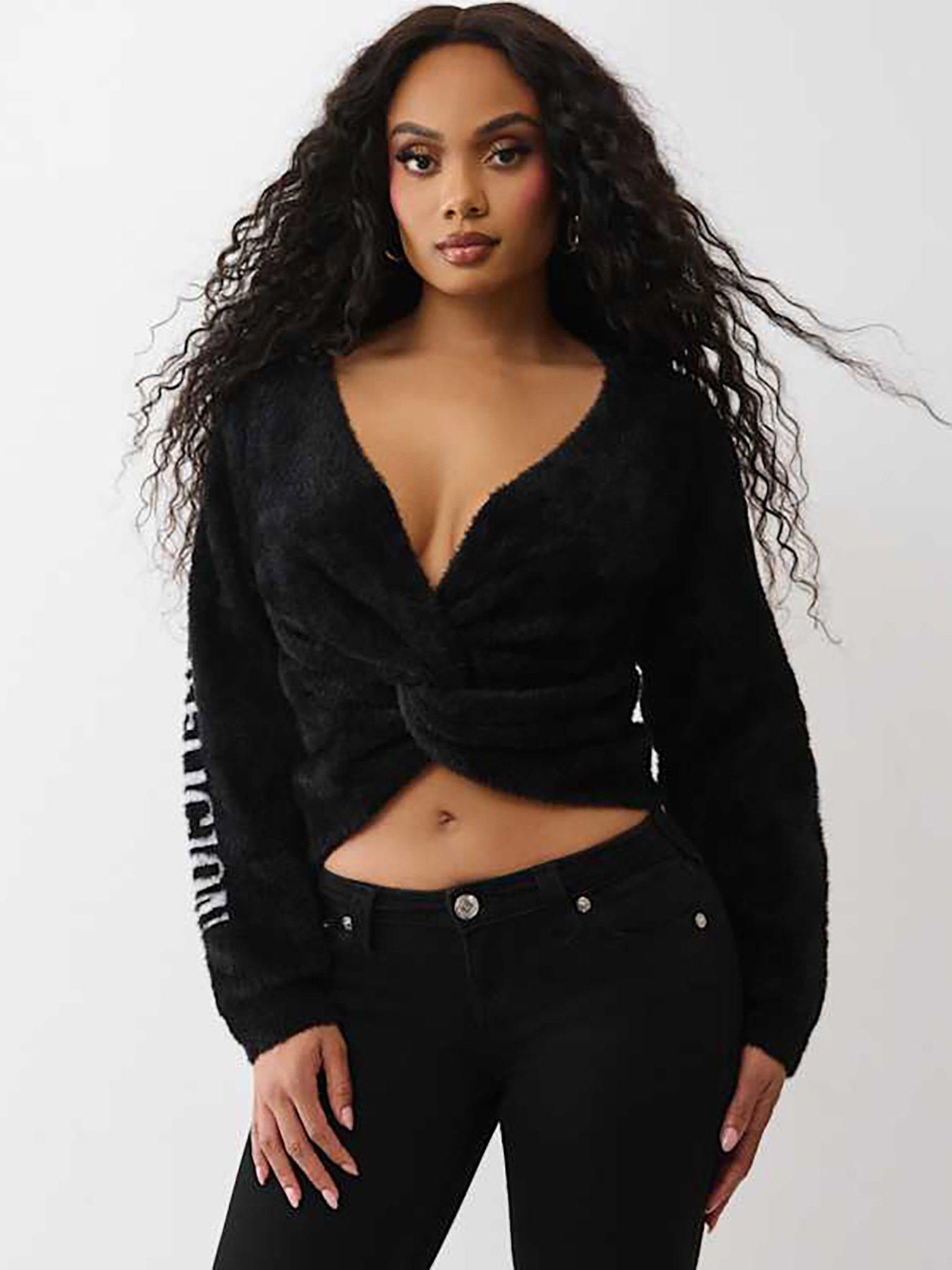 true-religion-fuzzy-reversible-twist-back-sweater-blackoutfit