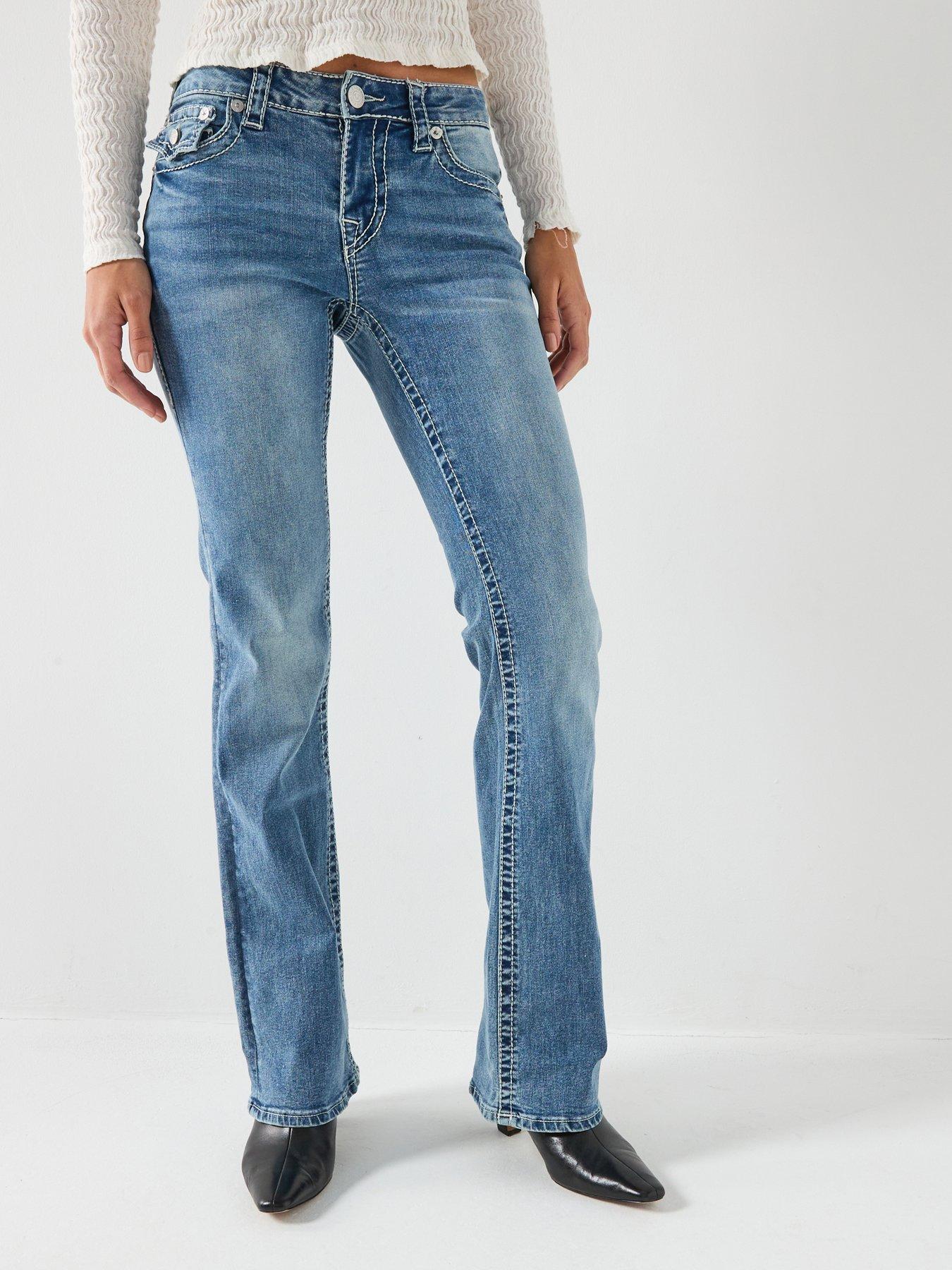 Image 1 of 5 of TRUE RELIGION Becca Mr Bootcut Flap Big T Jeans - Light Wash