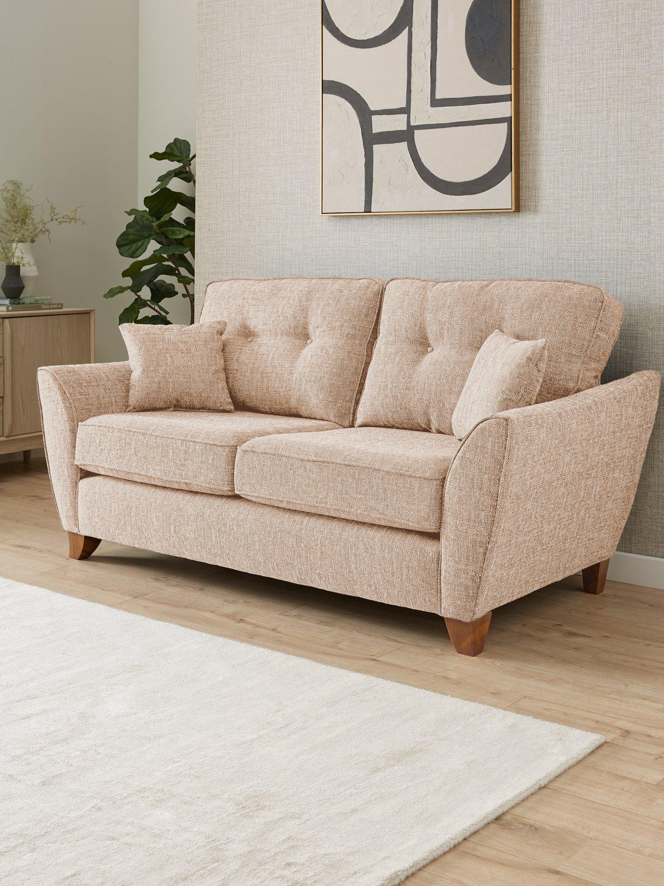 Very Home Halstow 2 Seater Fabric Sofa - Natural - Made to order in the UK