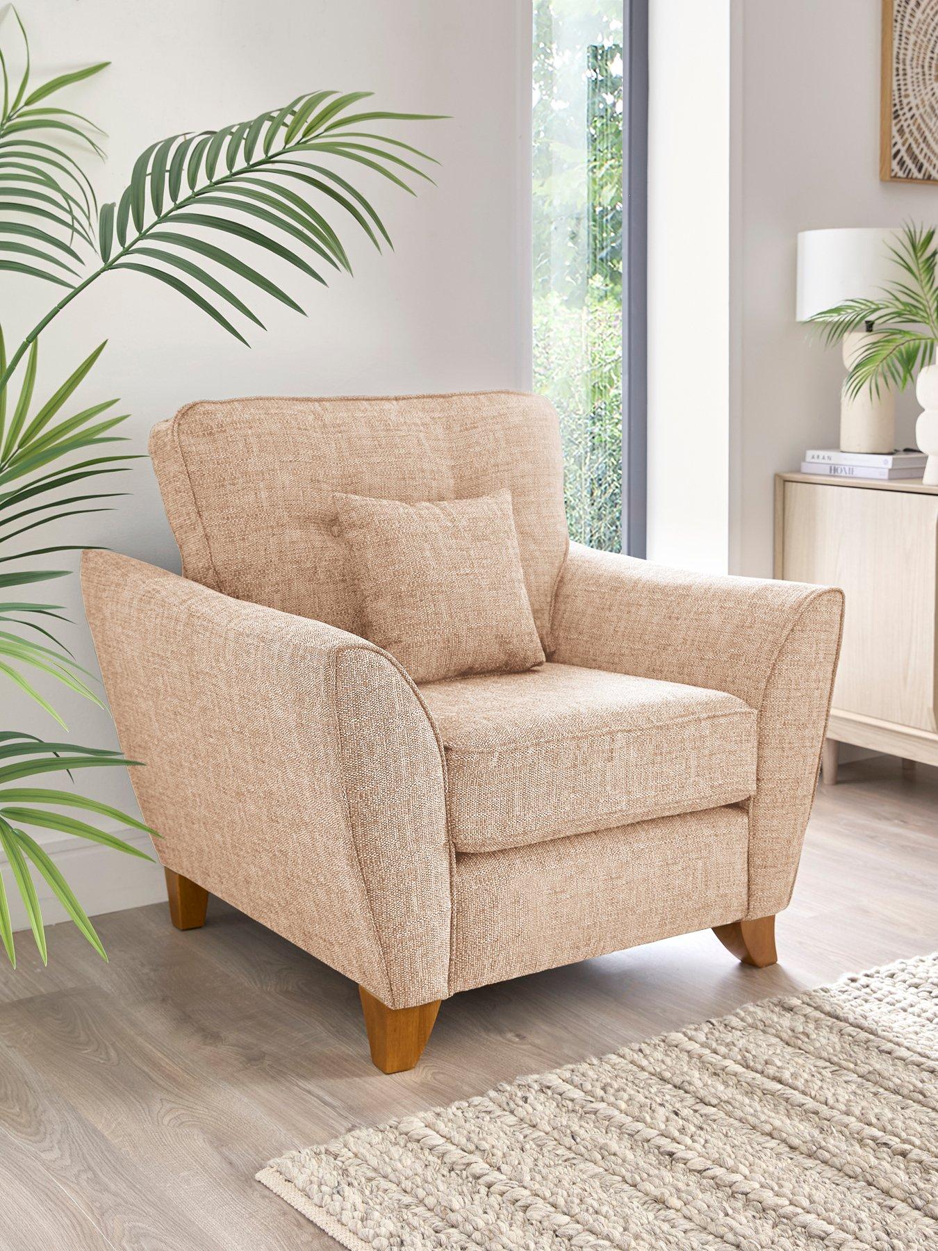 Very Home Halstow Fabric Armchair - Natural - Made to order in the UK