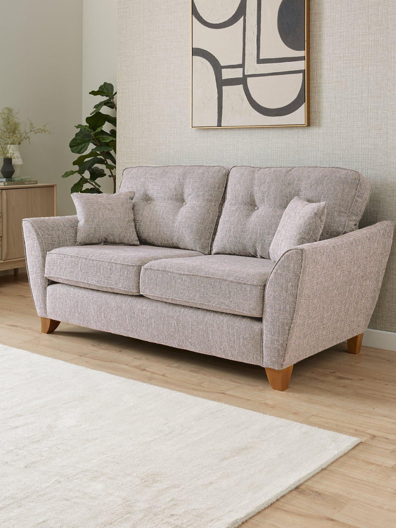 Very Home Halstow 2 Seater Fabric Sofa - Silver - Made to order in the UK