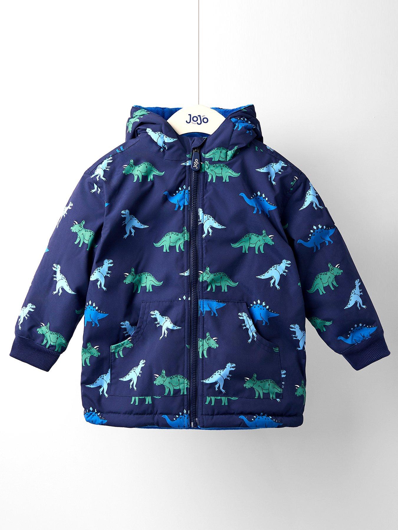 JoJo Maman Bebe Toddler Boys Dino Reversible Sherpa Lined Jacket - Multi