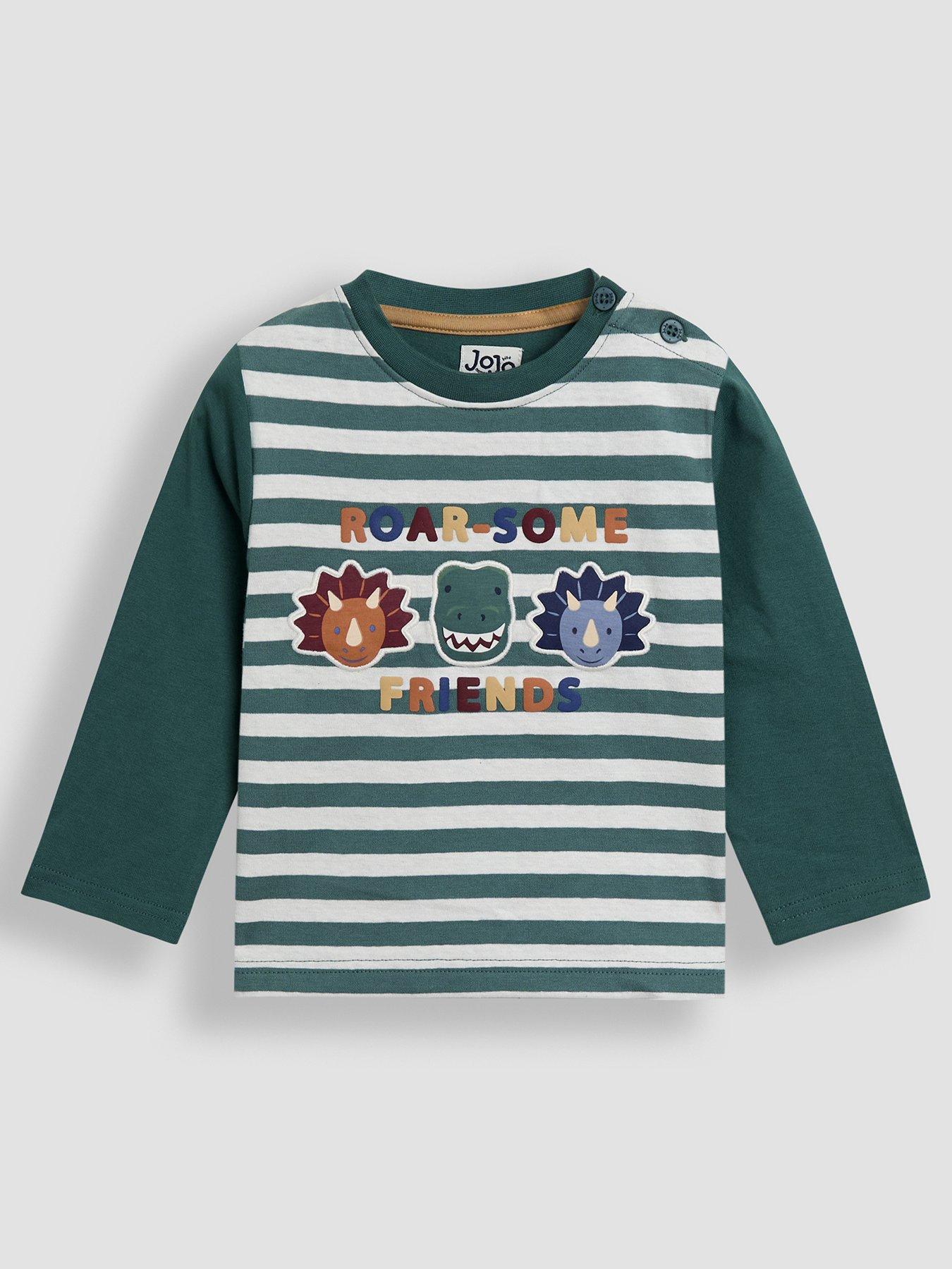 JoJo Maman Bebe Toddler Boys Dino Friends Applique Top - Green