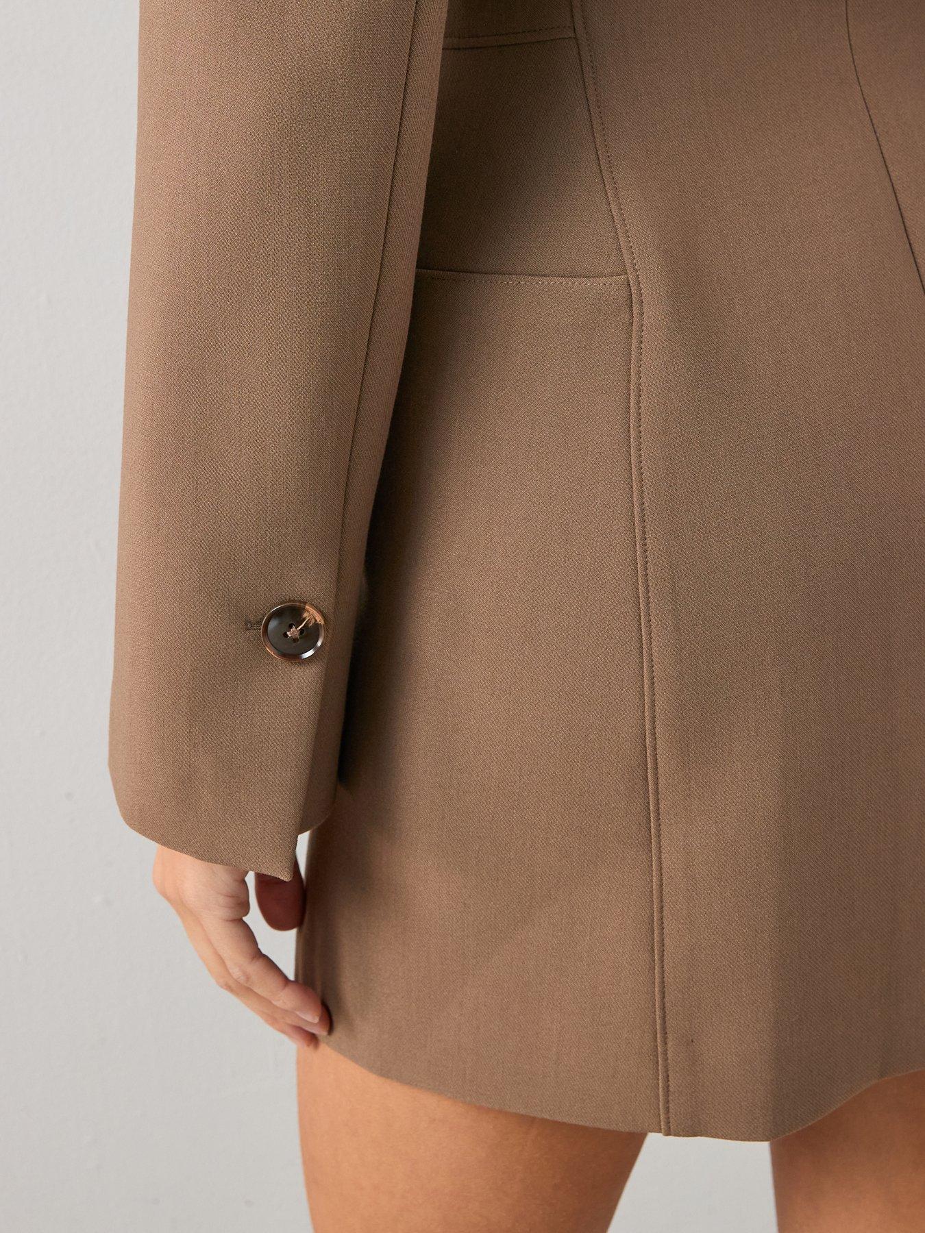 Image 4 of 6 of The Very Collection Sculpted Blazer Dress - Brown