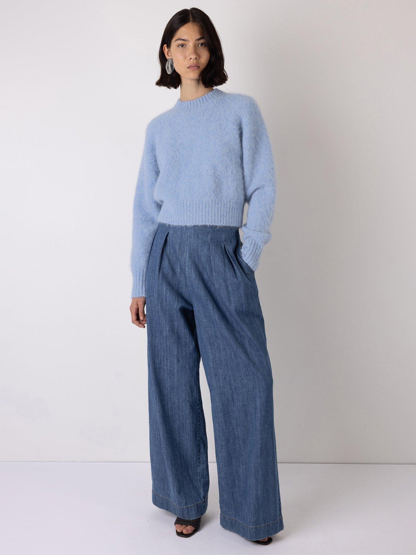 Image 3 of 4 of Vi.ve.re Gael Alpaca Textured Jumper - Light Blue