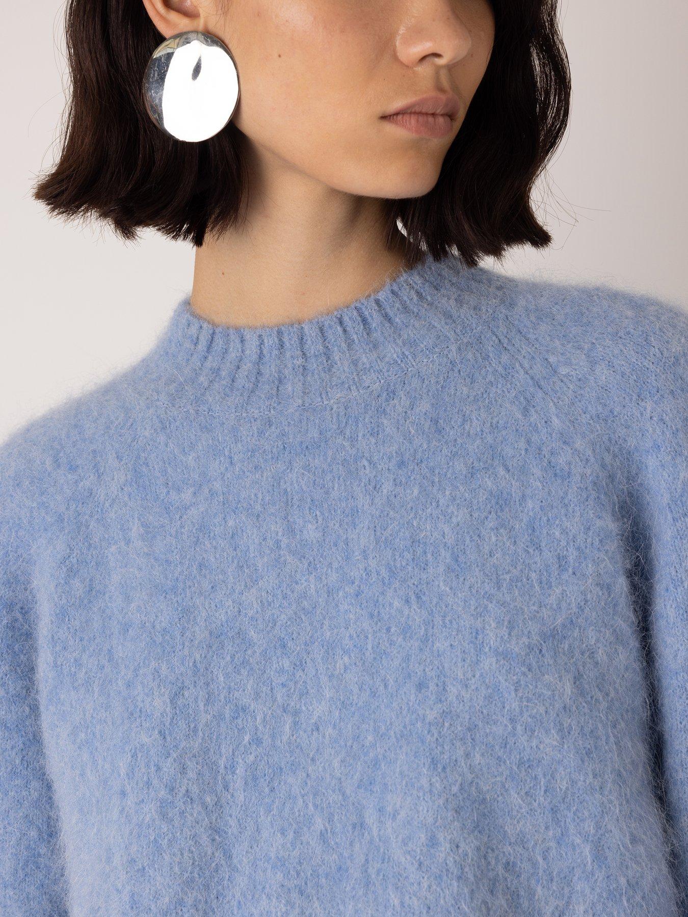 Image 4 of 4 of Vi.ve.re Gael Alpaca Textured Jumper - Light Blue
