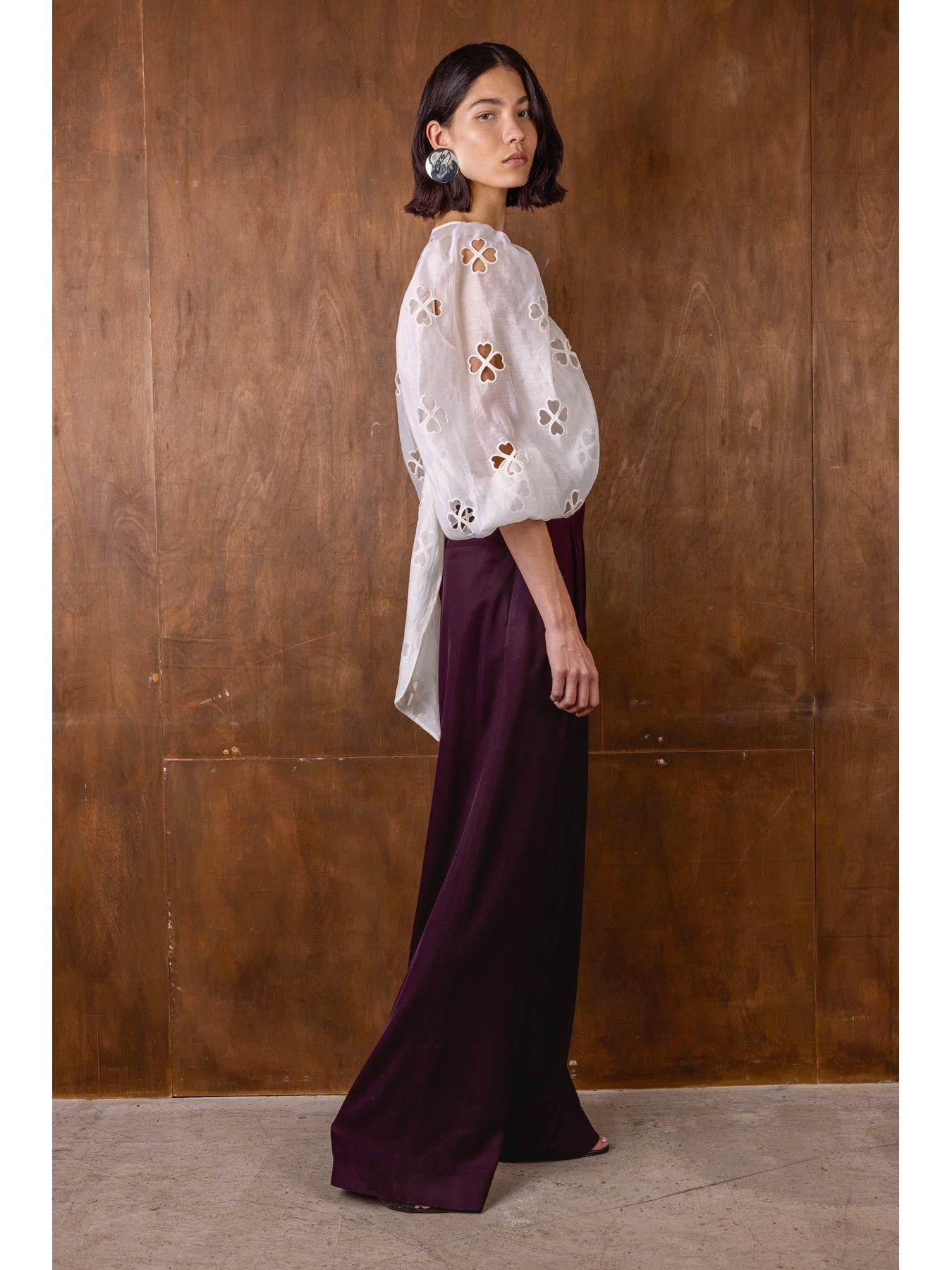 Image 3 of 3 of Vi.ve.re Orla Sheer Top - Ecru