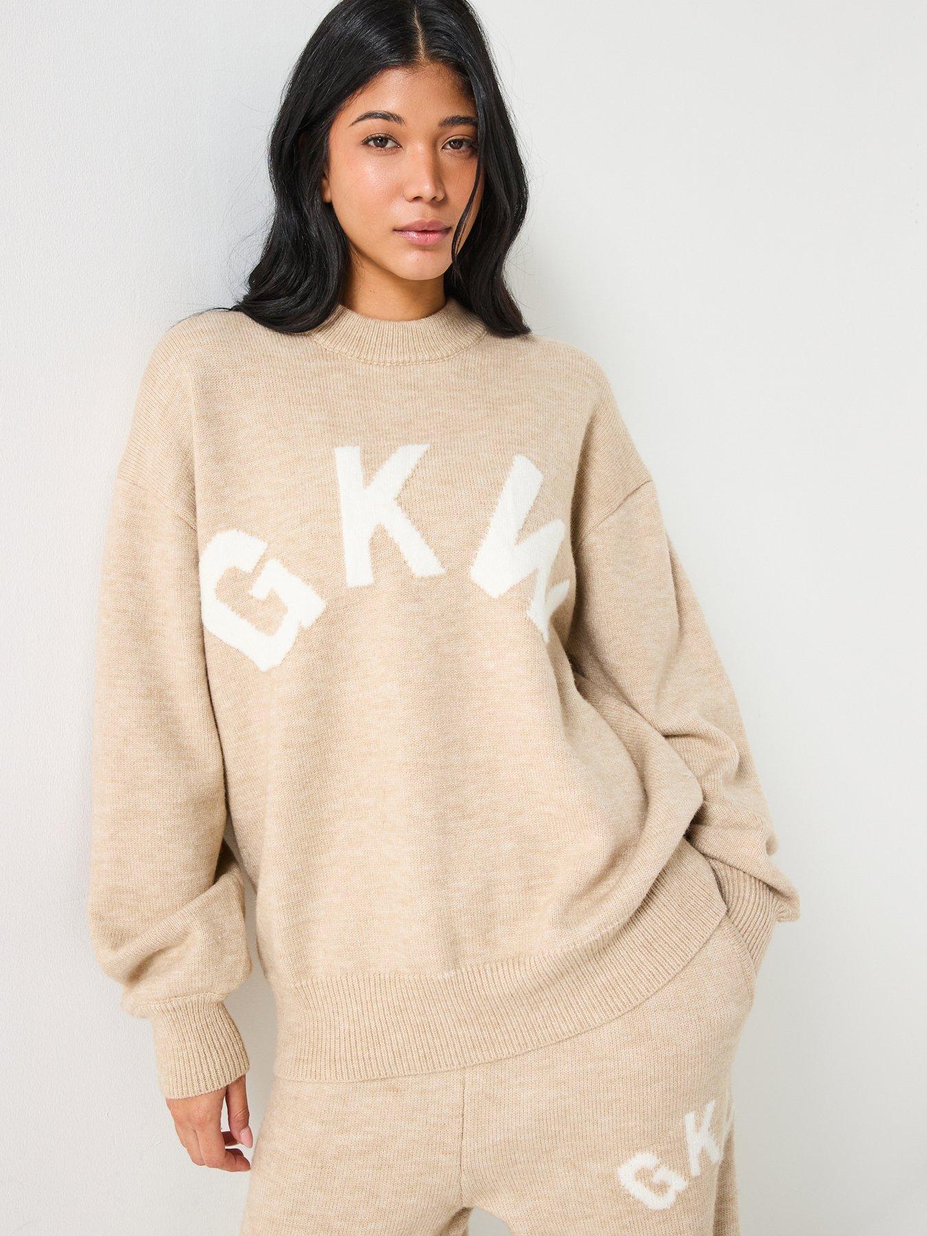 Gym King Womens Restore Knit Crew Neck Jumper- Beige