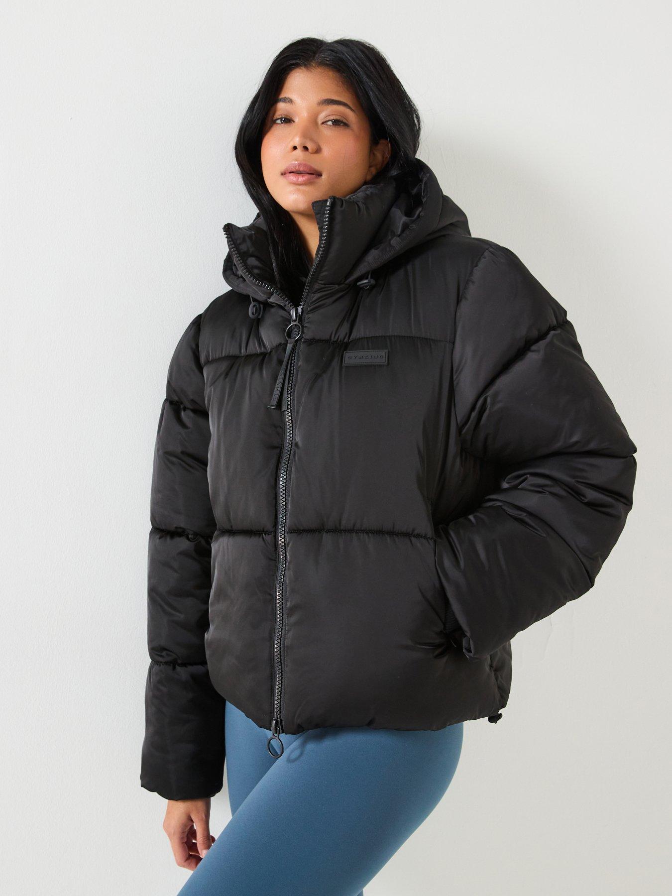 Gym King Womens Cropped Padded Jacket - Black