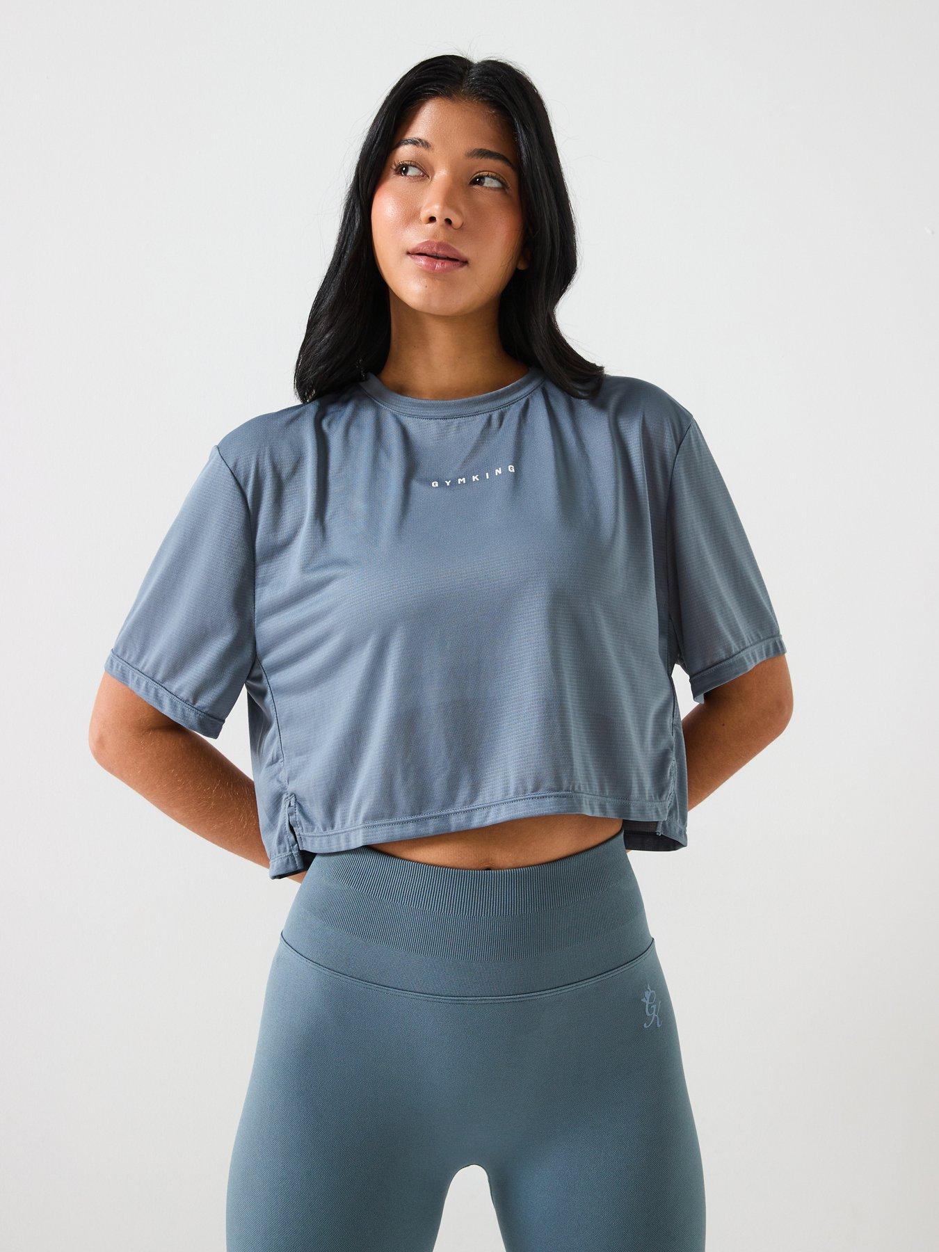 Gym King Womens Adapt Boxy T-Shirt- Blue