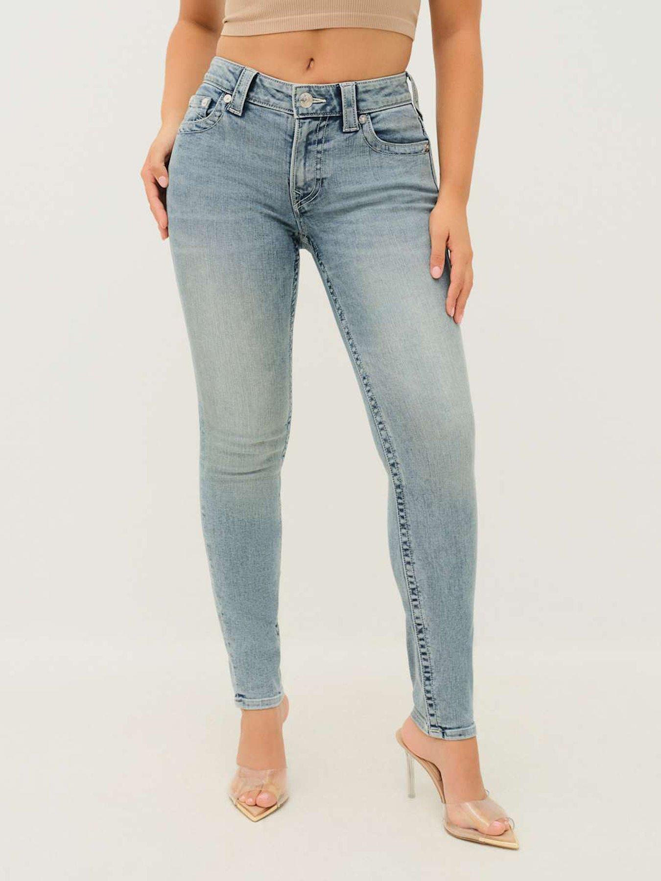 TRUE RELIGION Jennie Mid Rise Curvy Skinny Fit Jeans - Light Wash