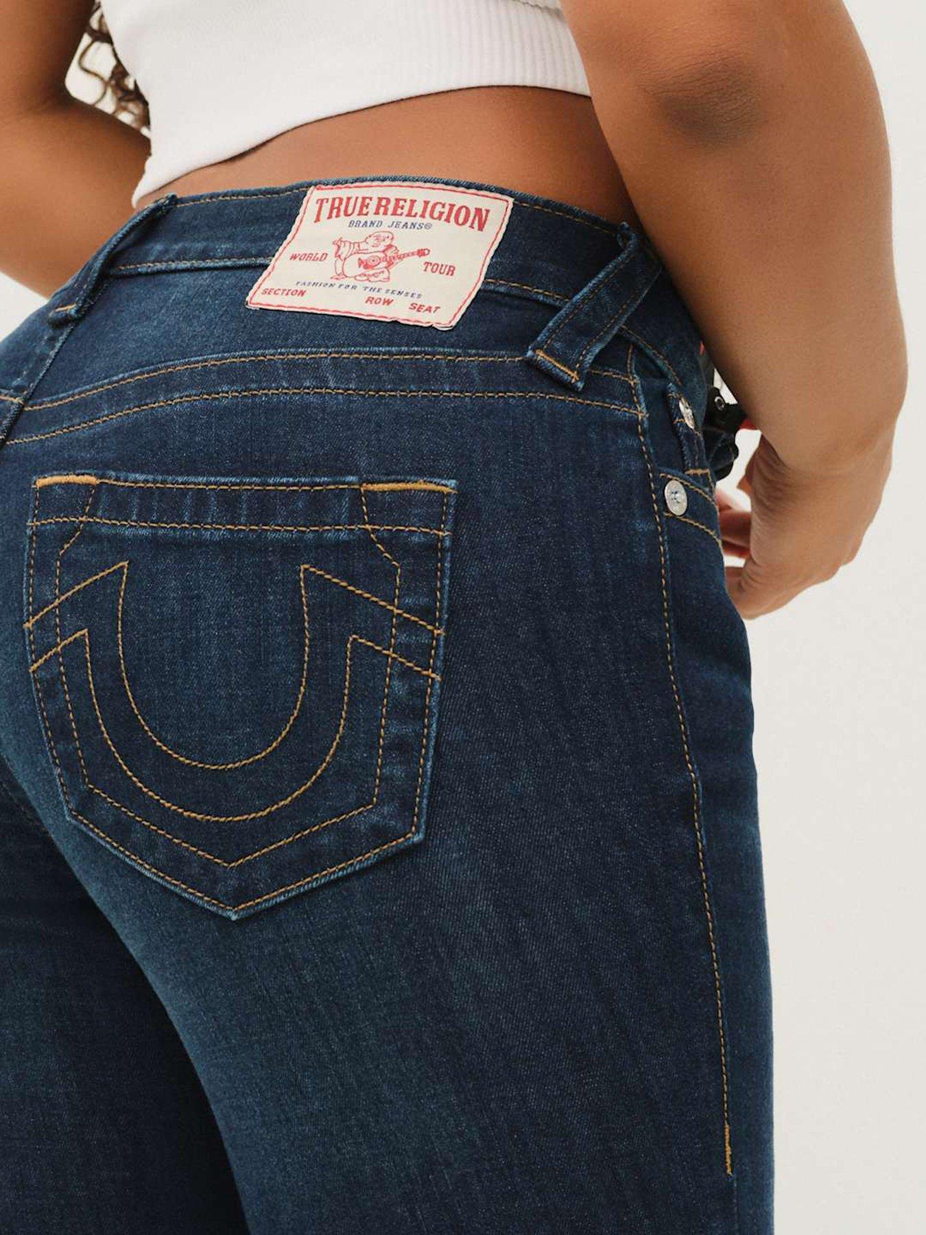 Image 4 of 5 of TRUE RELIGION Billie Mid Rise Straight Fit Jeans - Blue