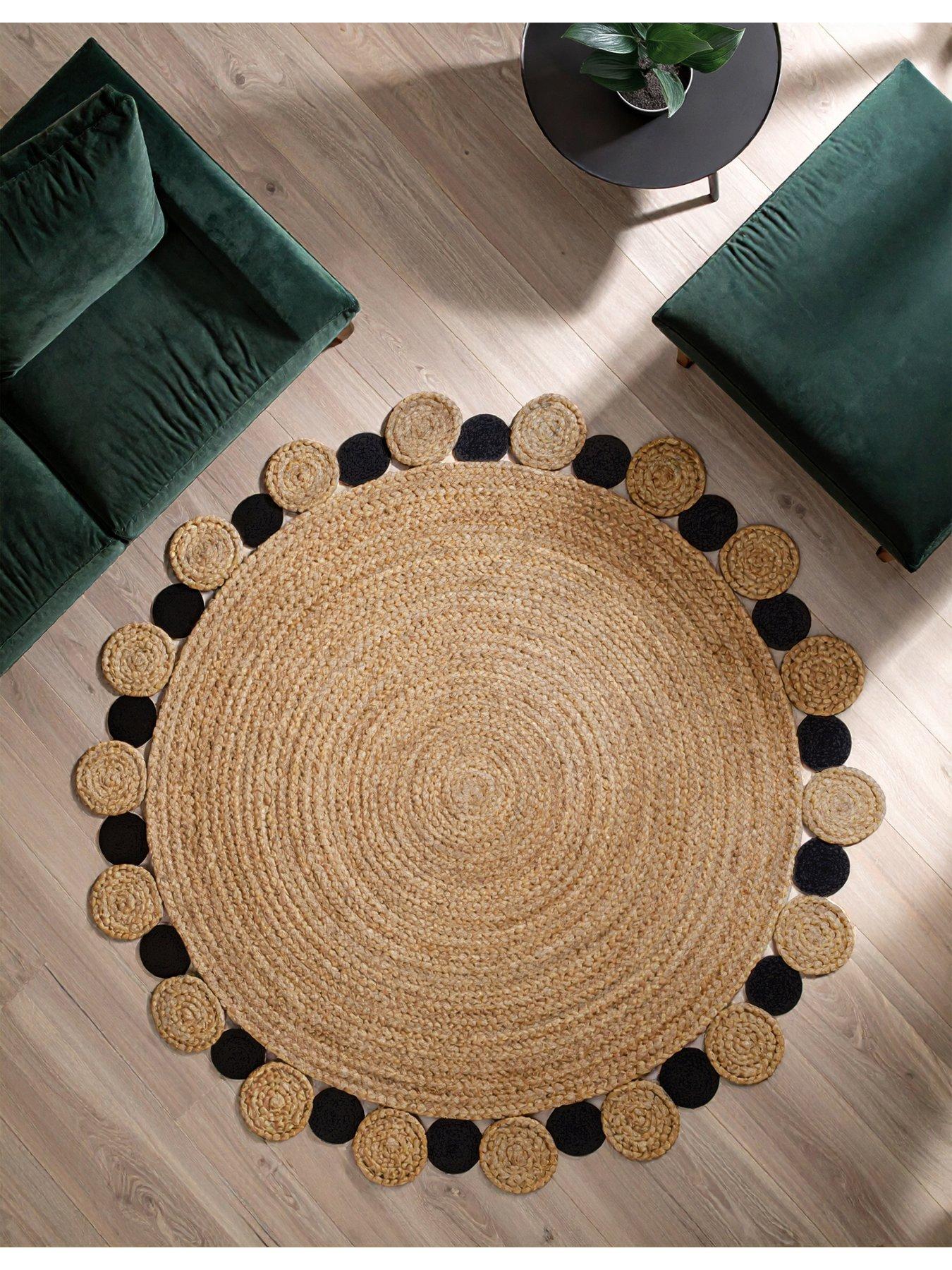 Interiors By Premier Bosie Demir Large Natural And Black Jute Rug