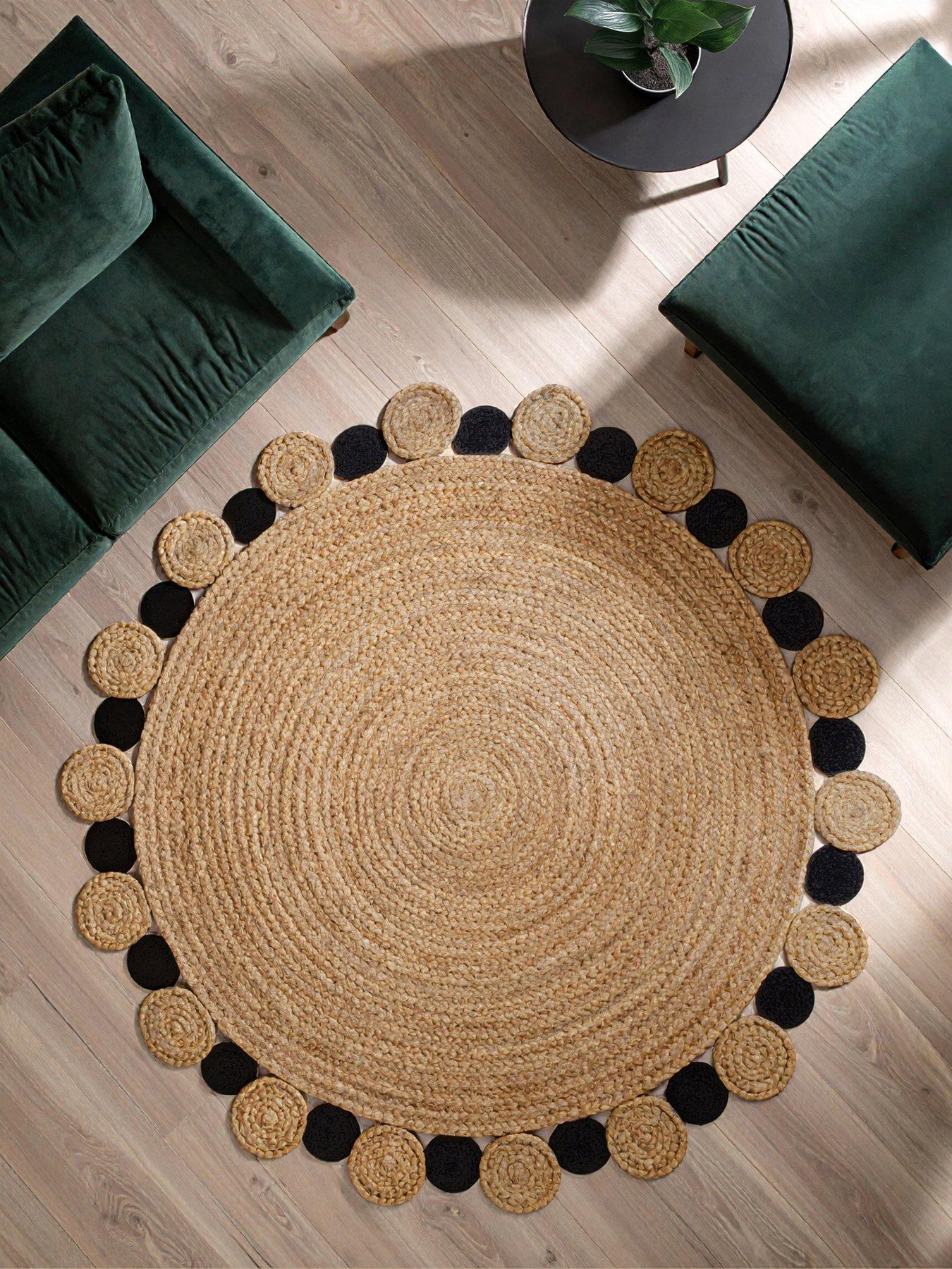 Interiors By Premier Bosie Demir Natural And Black Jute Rug