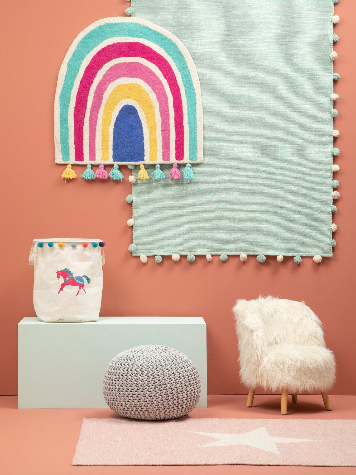 Interiors By Premier Kids Rectangular Rug - Sage Green