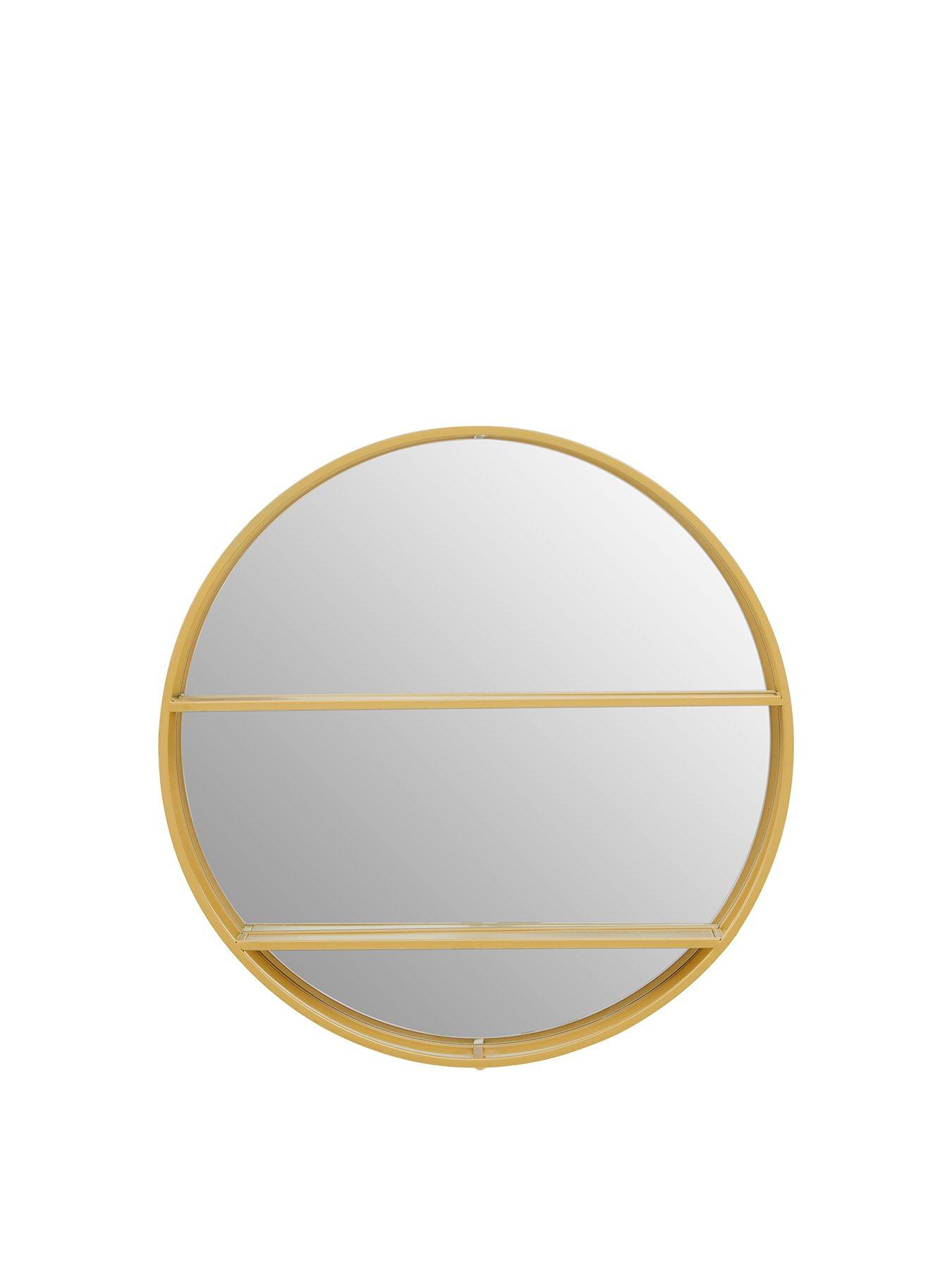 Image 2 of 5 of Interiors By Premier Avento Gold Shelved Wall Mirror