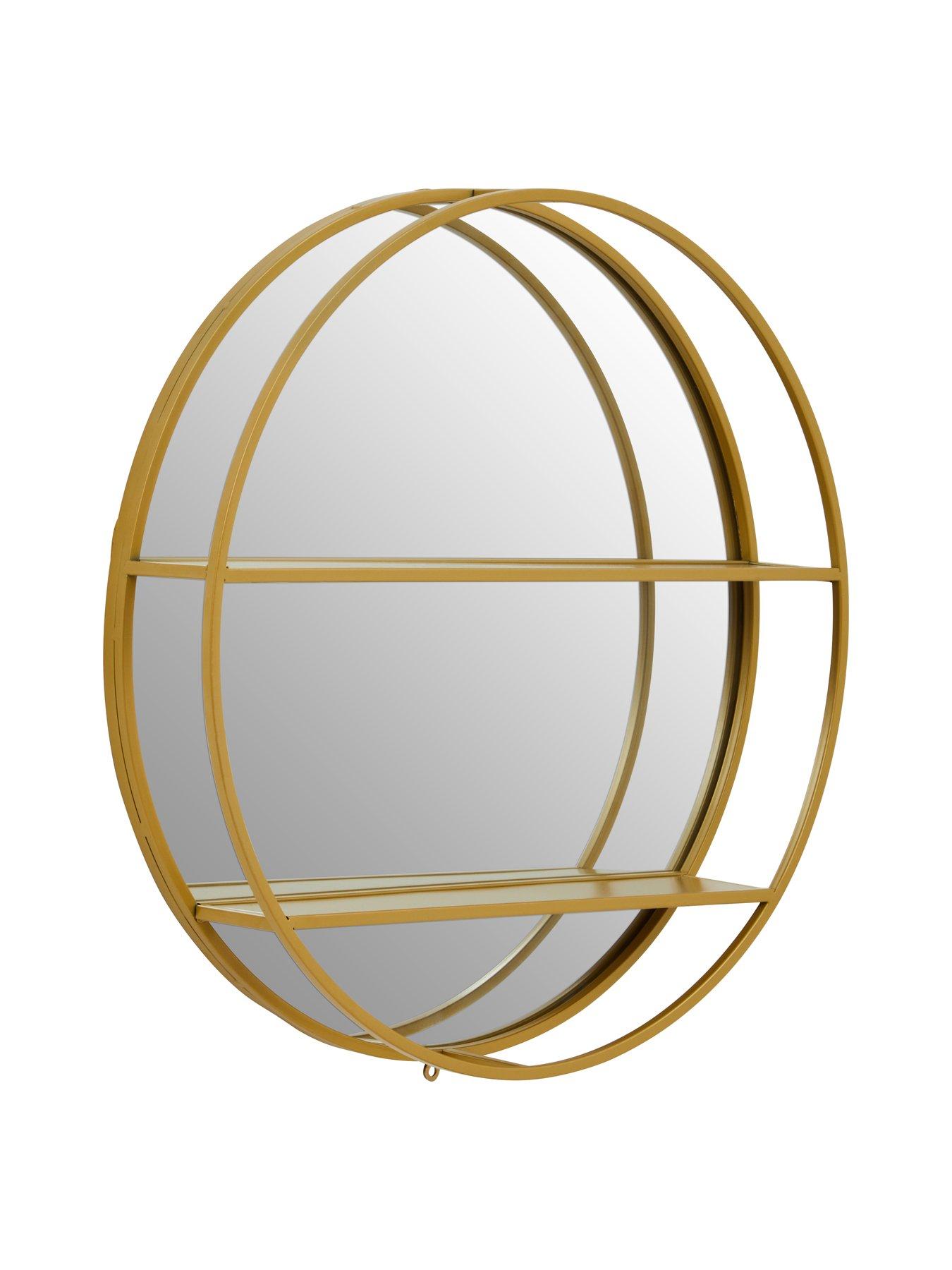 Image 3 of 5 of Interiors By Premier Avento Gold Shelved Wall Mirror