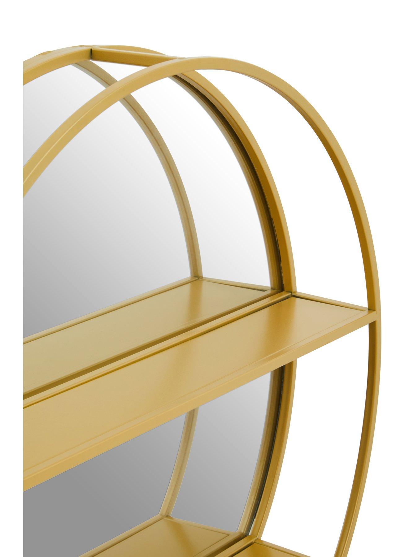Image 4 of 5 of Interiors By Premier Avento Gold Shelved Wall Mirror