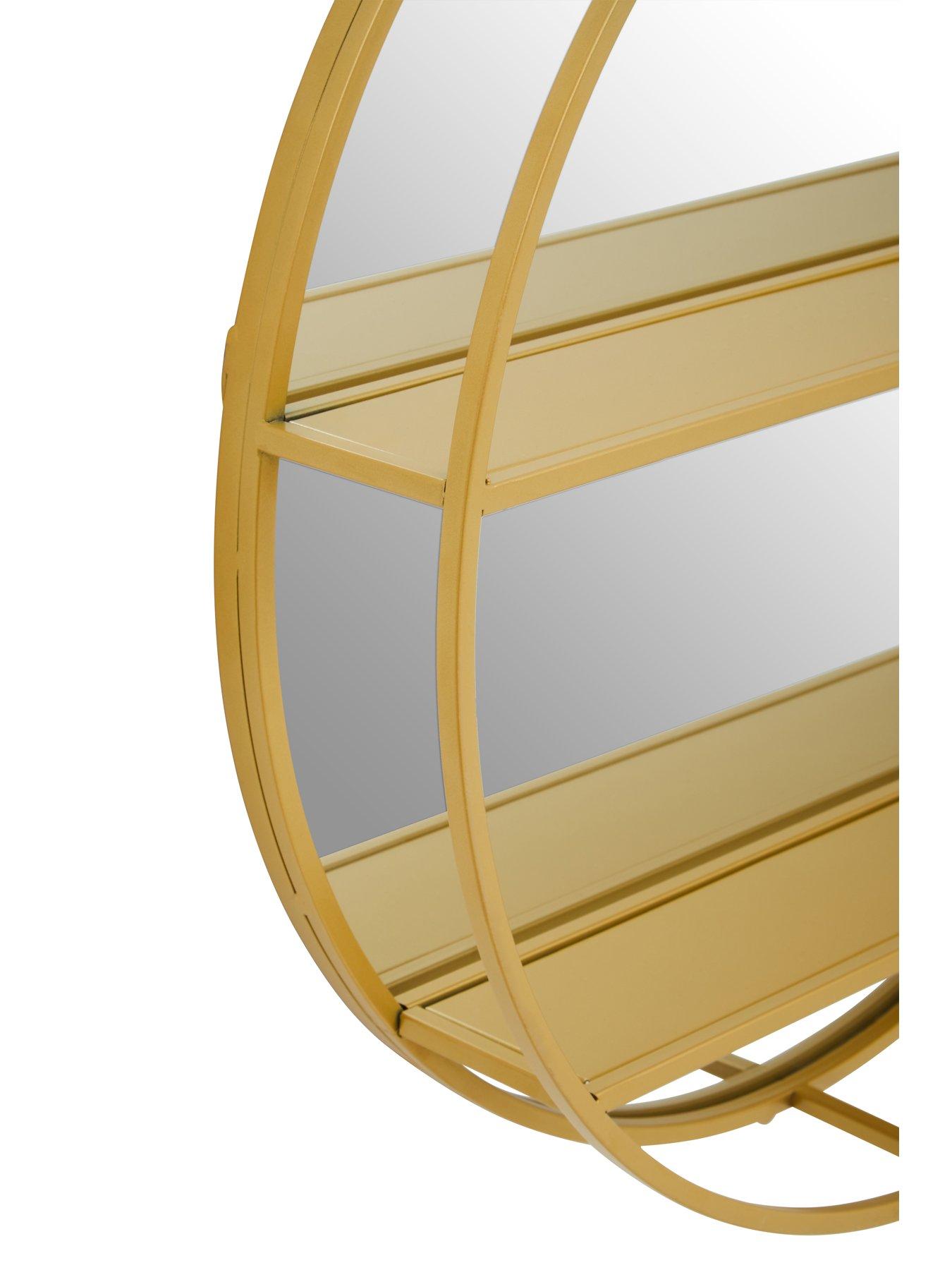 Image 5 of 5 of Interiors By Premier Avento Gold Shelved Wall Mirror